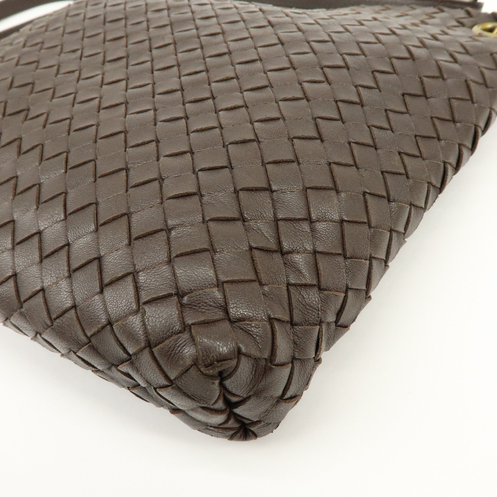 BOTTEGA VENETA Intrecciato Leather Shoulder Bag Brown 179330
