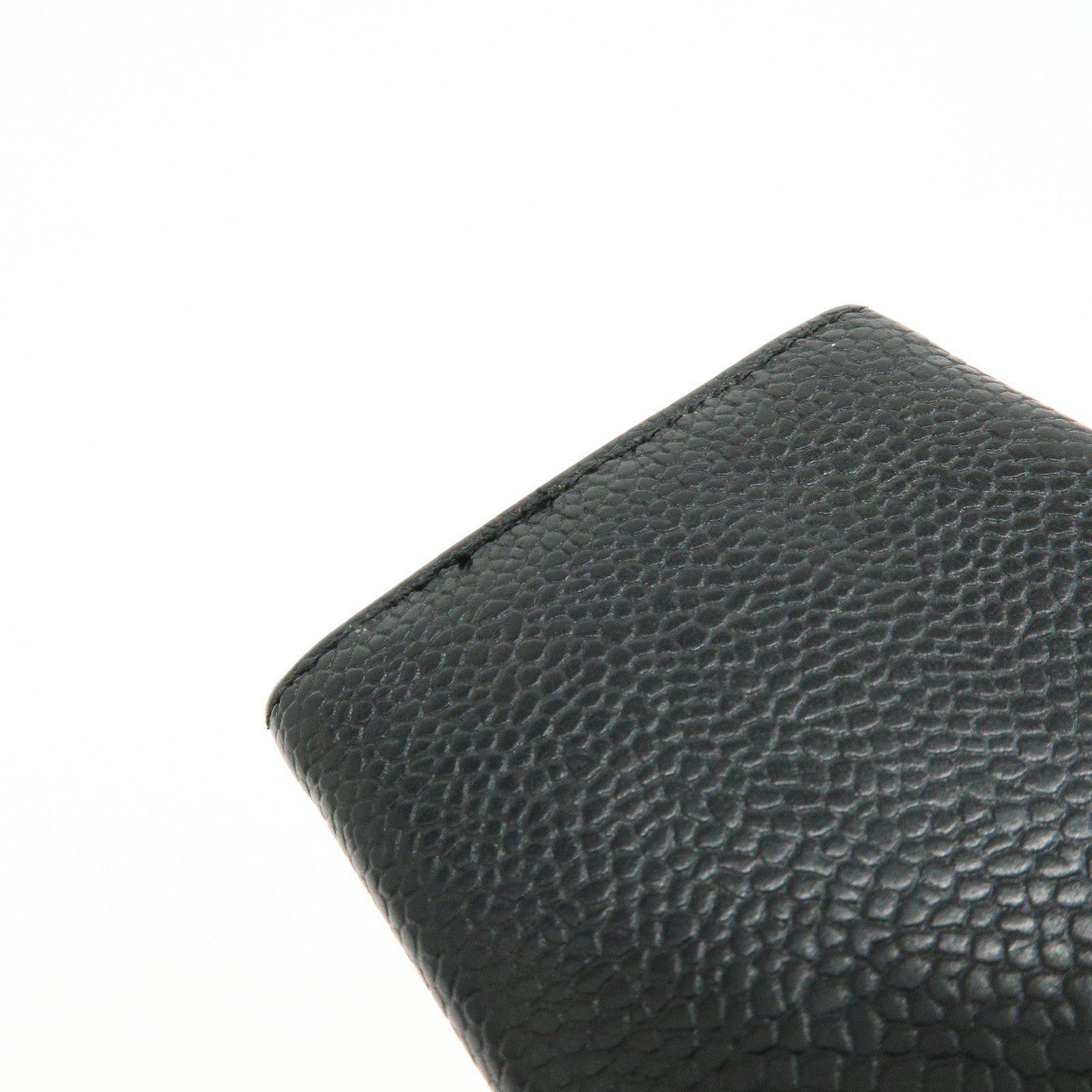 CHANEL COCO Mark Caviarskin 6Rings Key Case Key Holder Black A13502