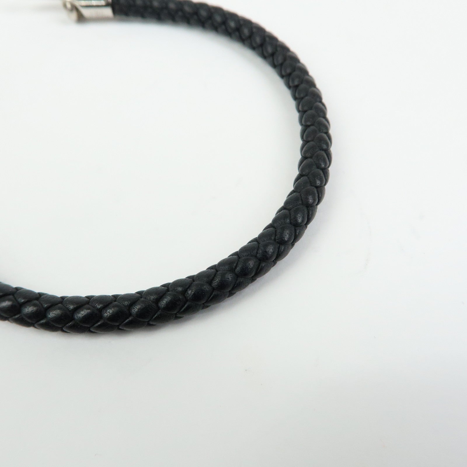 HERMES Glenan H Tresse en Veau Swift Leather Bracelet Black