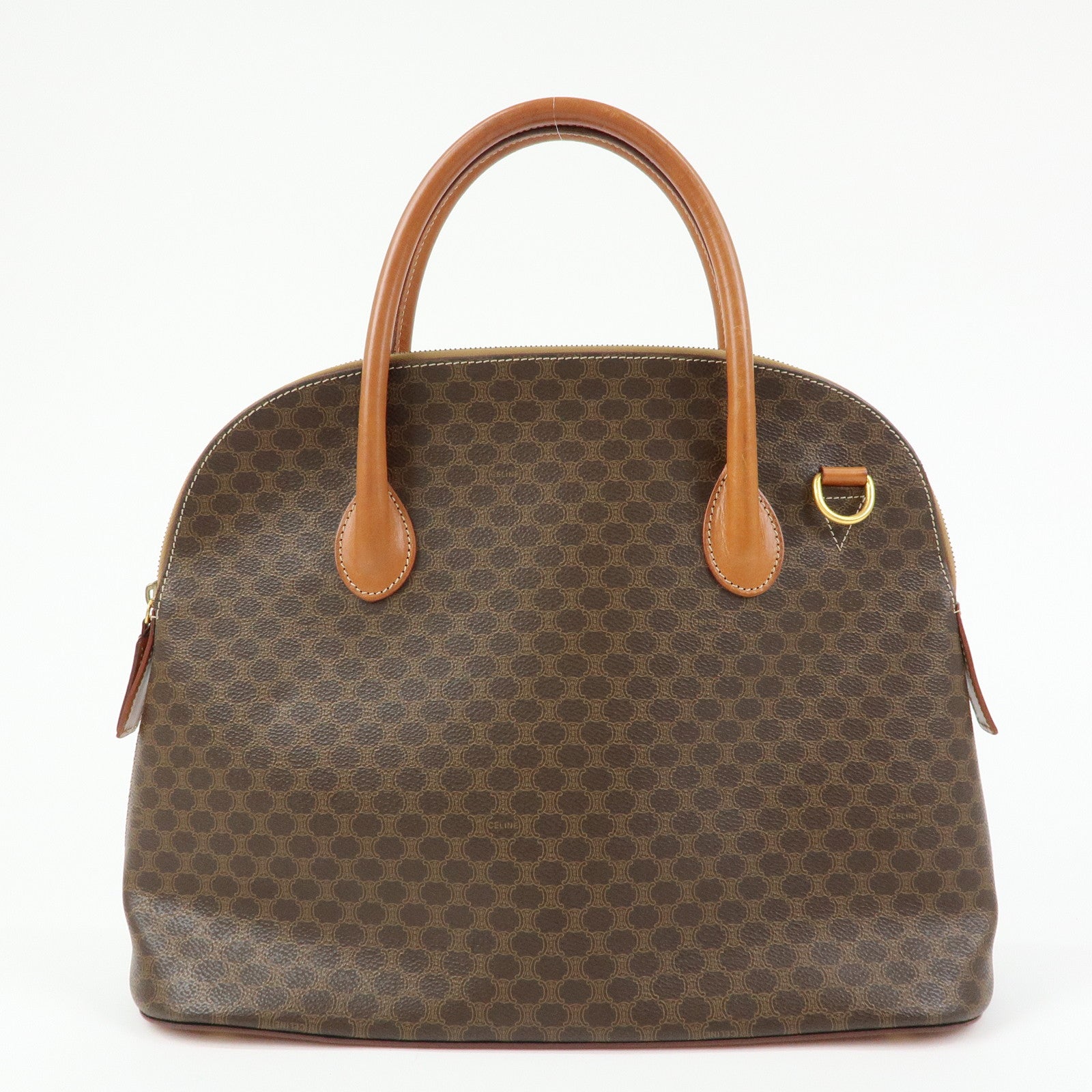 CELINE Macadam PVC Leather 2Way Bag Hand Bag Brown