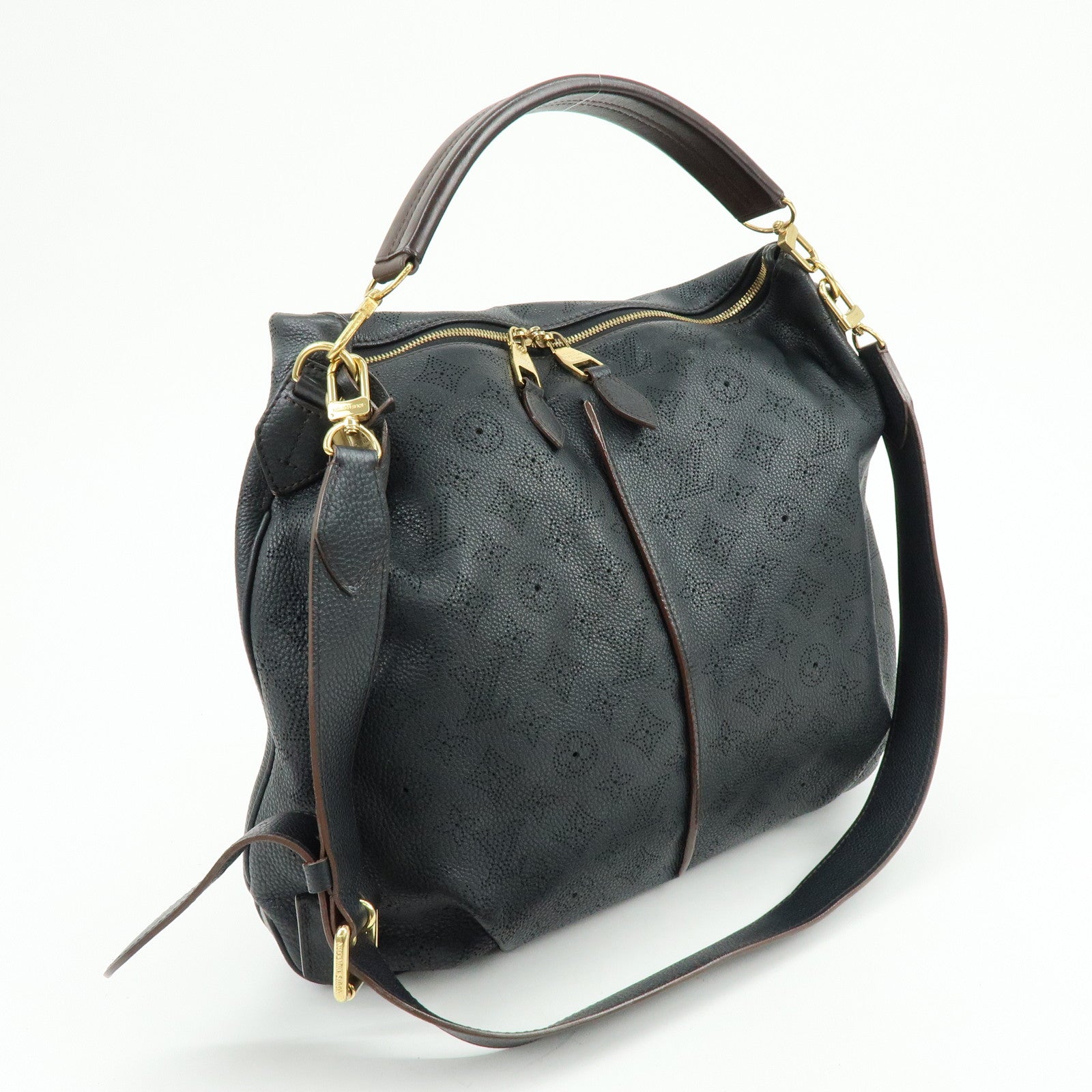 Louis Vuitton Monogram Mahina Selene MM 2Way Hand Bag Noir M93987