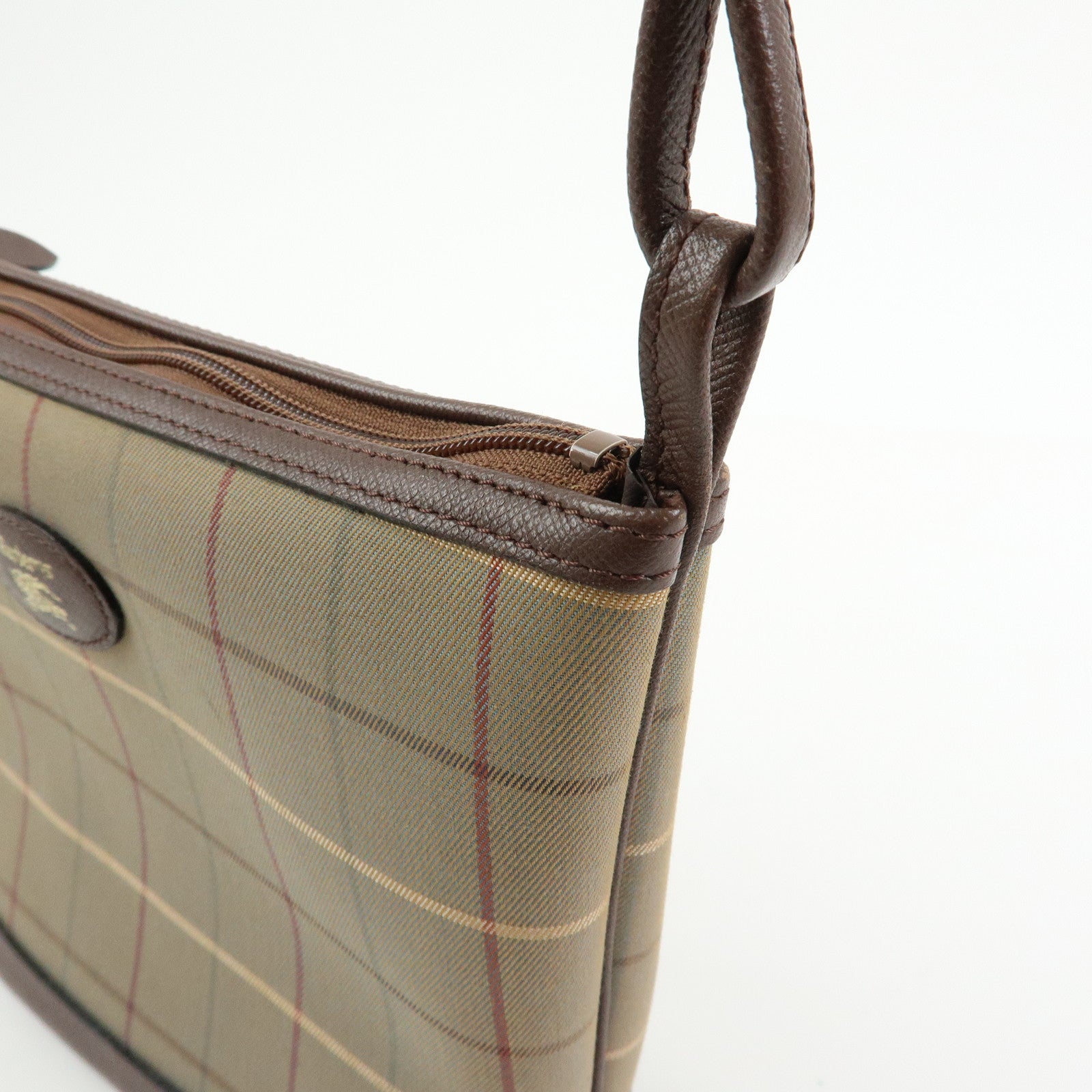 BURBERRY Canvas Leather Shoulder Bag Crossbody Bag Beige Brown