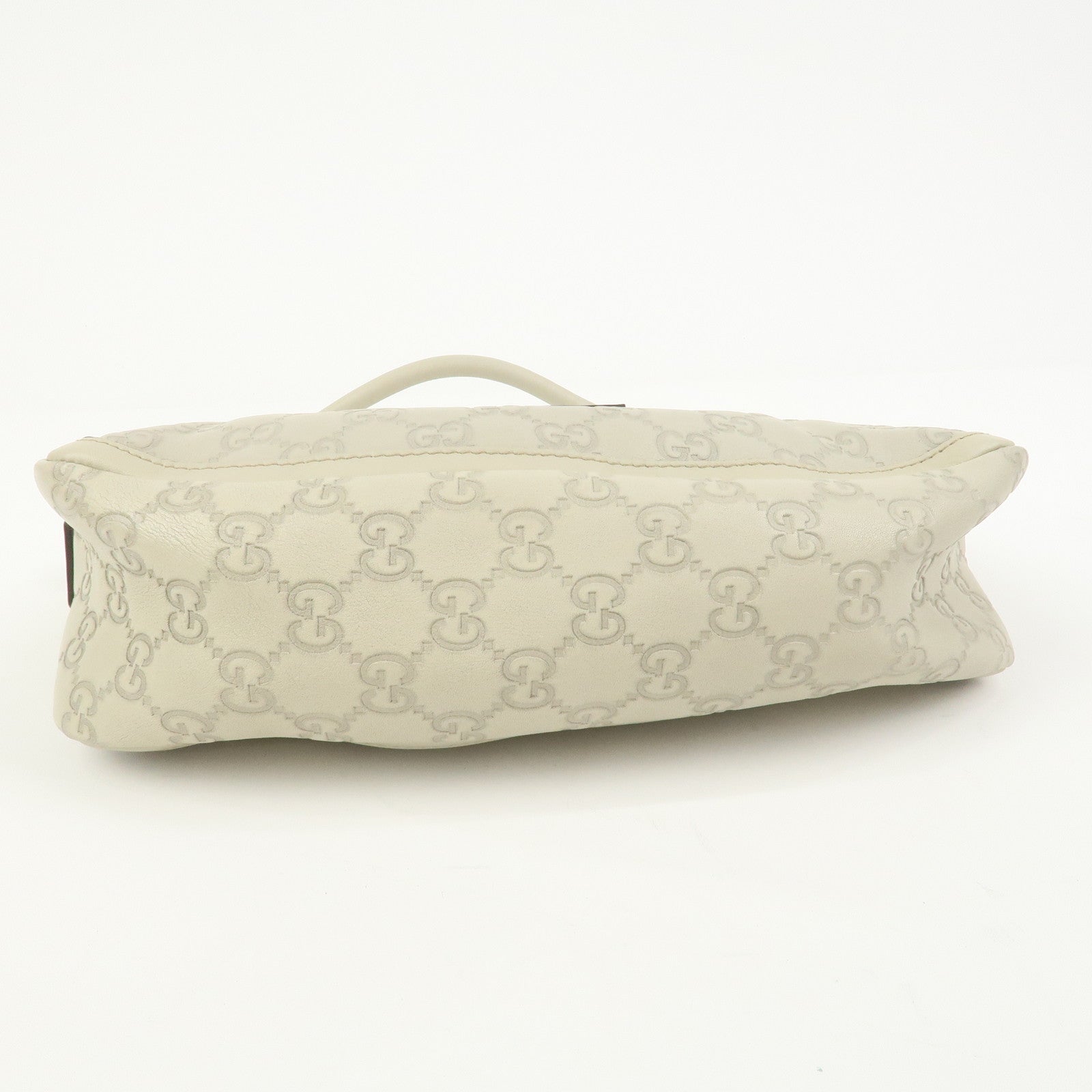 GUCCI Abbey Guccissima Leather Shoulder Bag Hand Bag Ivory 130939