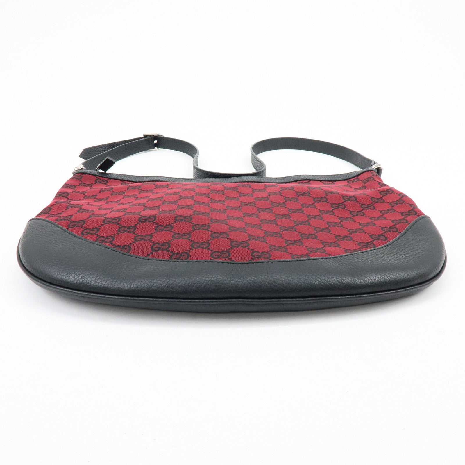 GUCCI GG Canvas Leather Shoulder Bag Crossbody Bag Red Black 272380