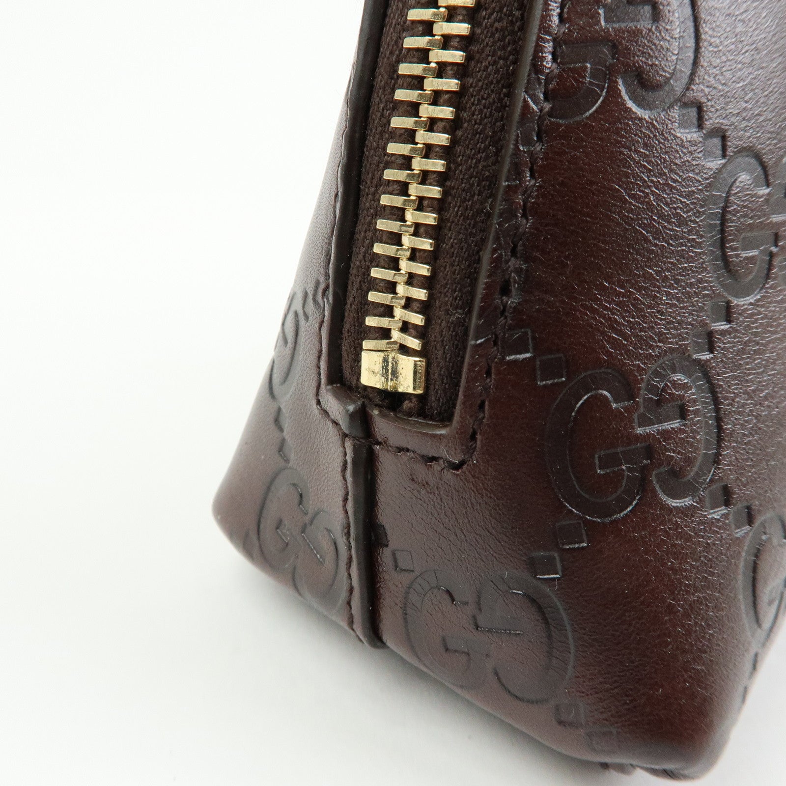 GUCCI Guccissima Leather Cosmetic Pouch Brown 141810