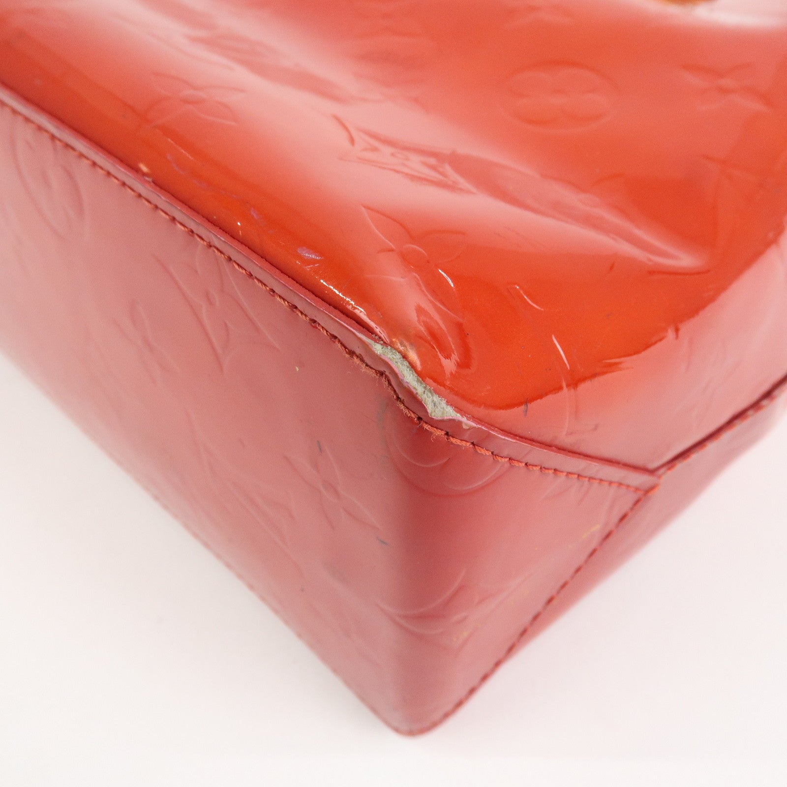 Louis Vuitton Monogram Vernis Lead PM Hand Bag Rouge M91088
