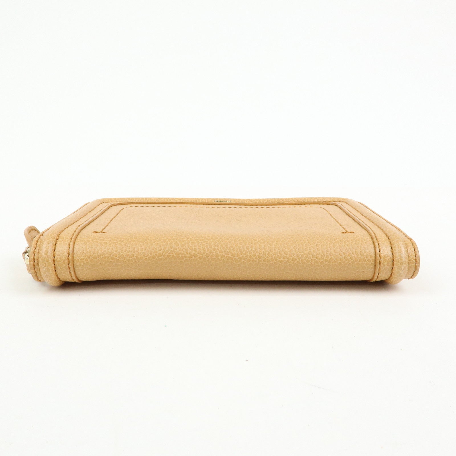 Chloe Paraty Leather Round Zippy Long Wallet Light Brown