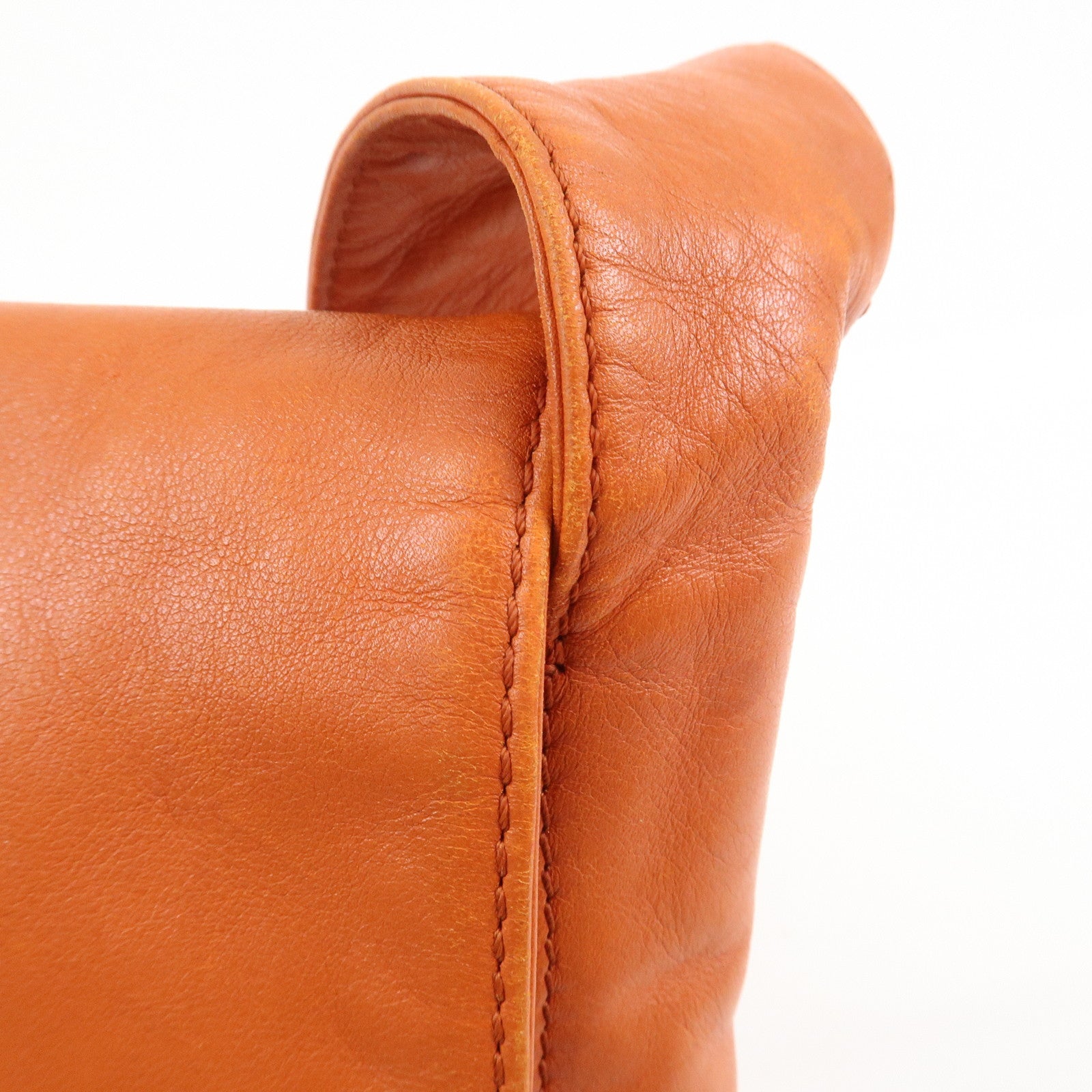 CHANEL COCO Mark Lamb Skin Shoulder Bag Orange