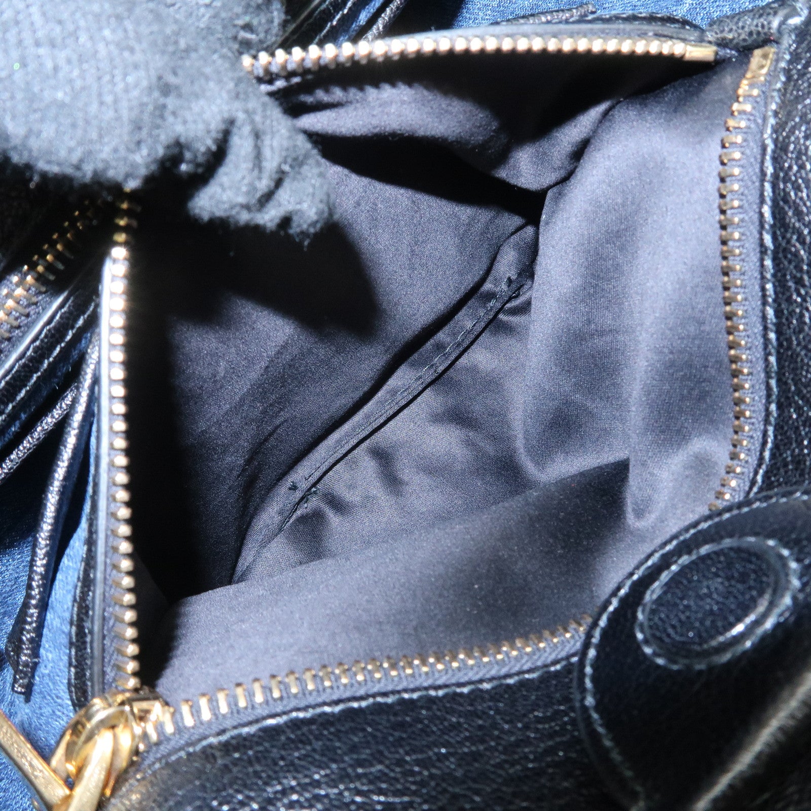 MIU MIU Matelasse Leather 2Way Shoulder Hand Bag Blue RN1069 Used