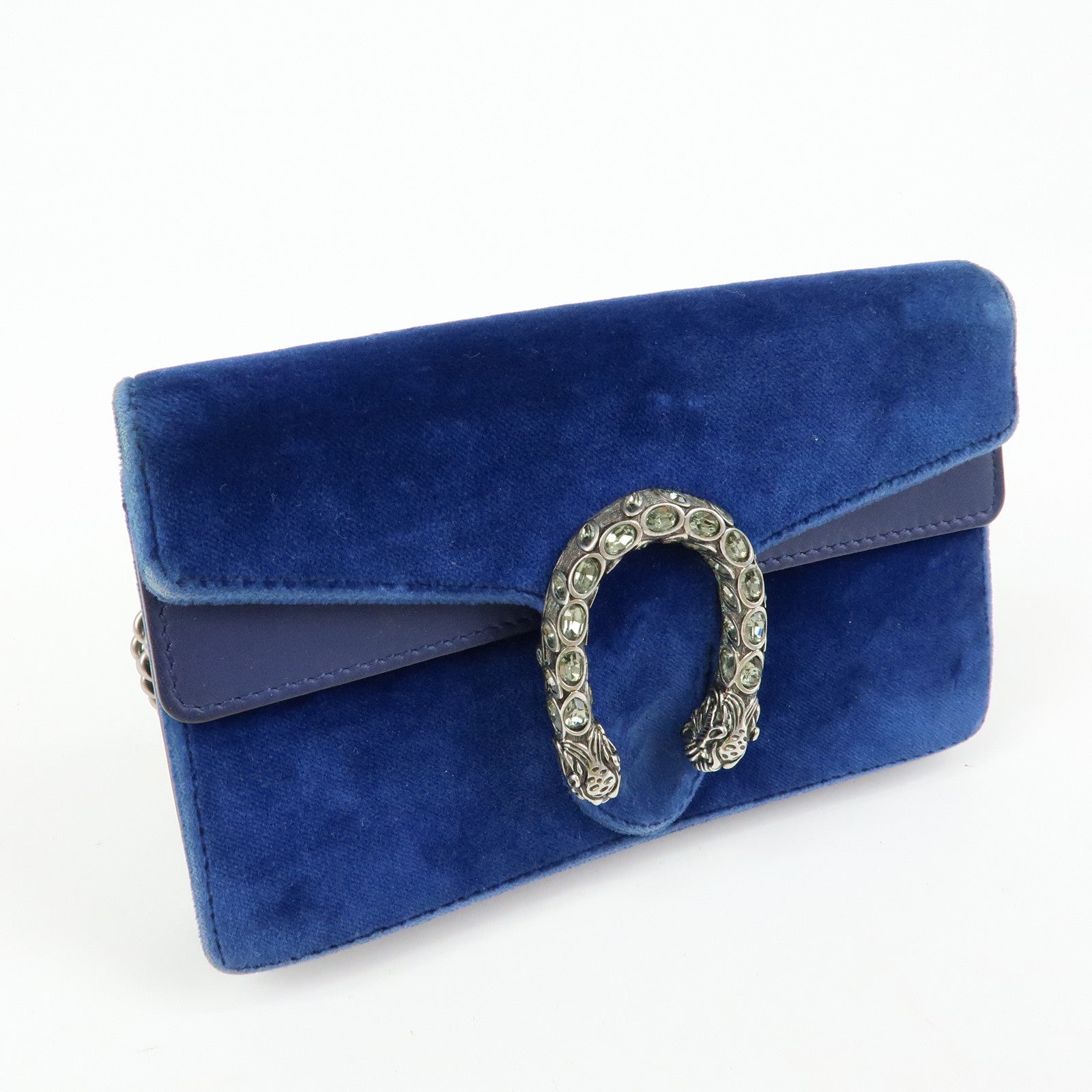 GUCCI Dionysus Velvet Leather Mini Shoulder Bag Blue 476432