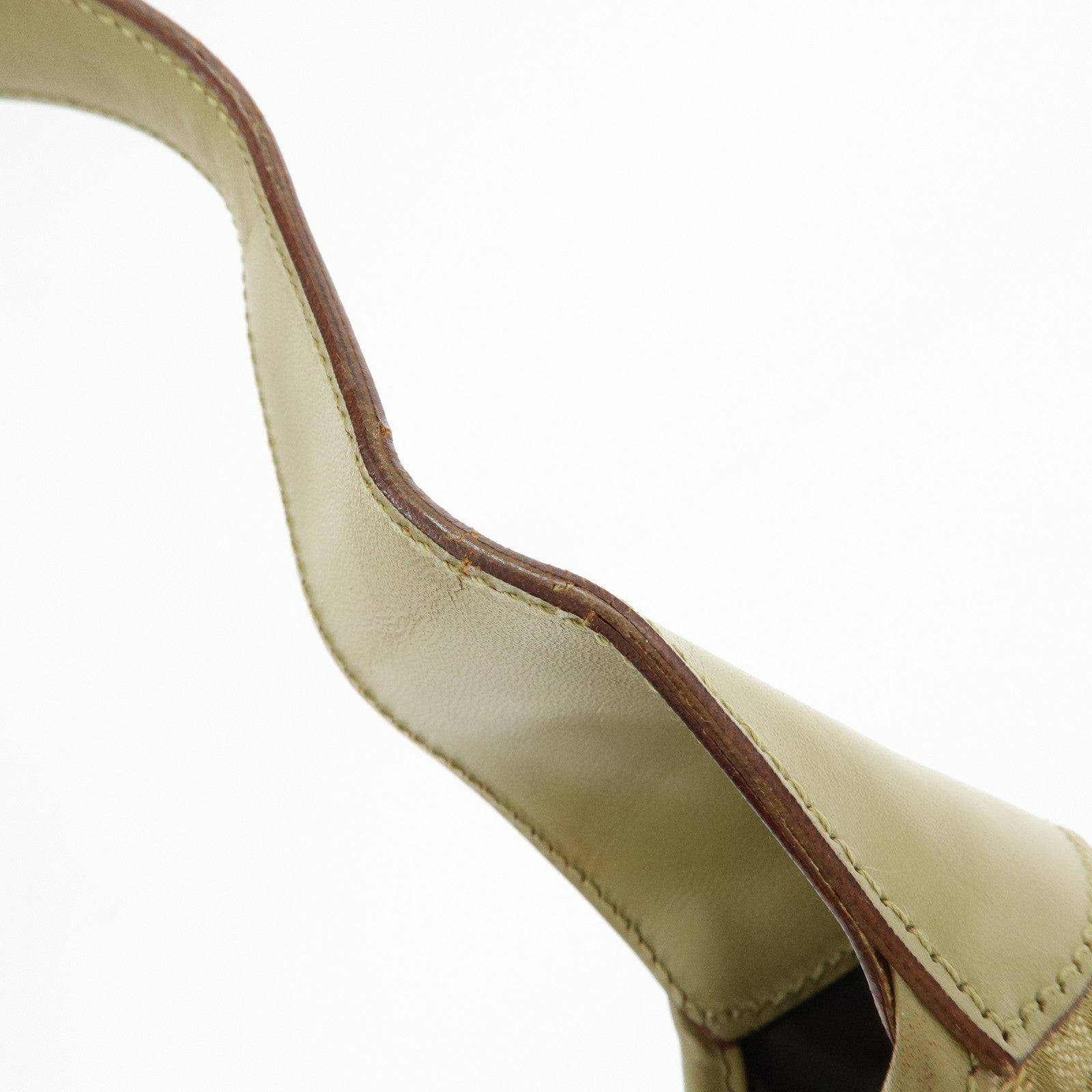 GUCCI Jackie Sherry GG Canvas Leather Shoulder Bag Khaki 00963