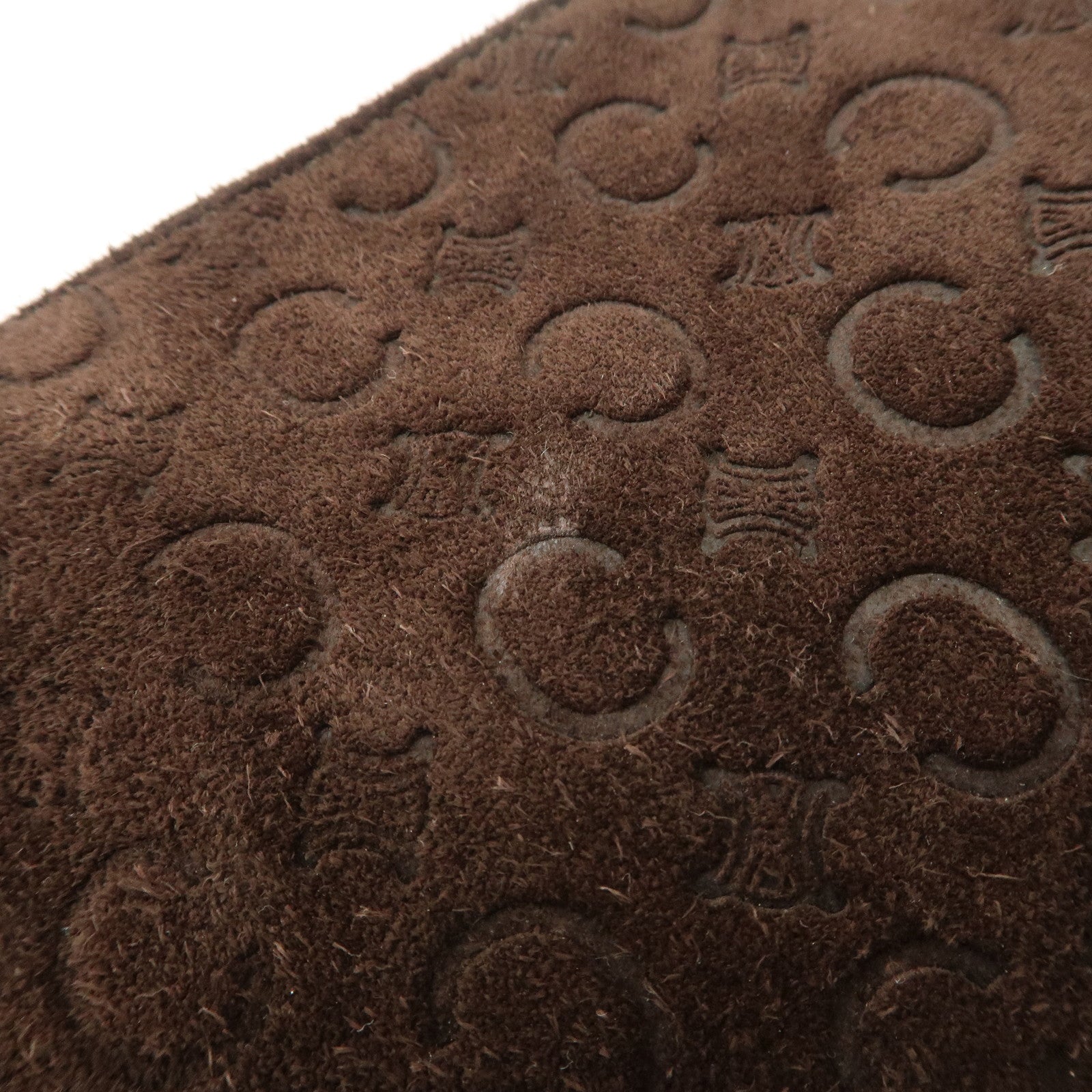 CELINE Macadam Leather Suede Shoulder Bag Hand Bag Brown