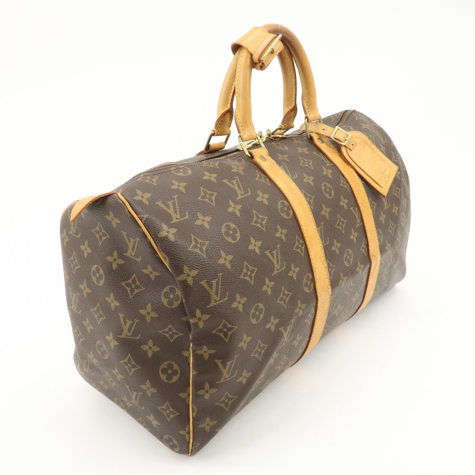 Louis Vuitton Monogram Canvas Keep All 45 Boston Bag Brown M41428