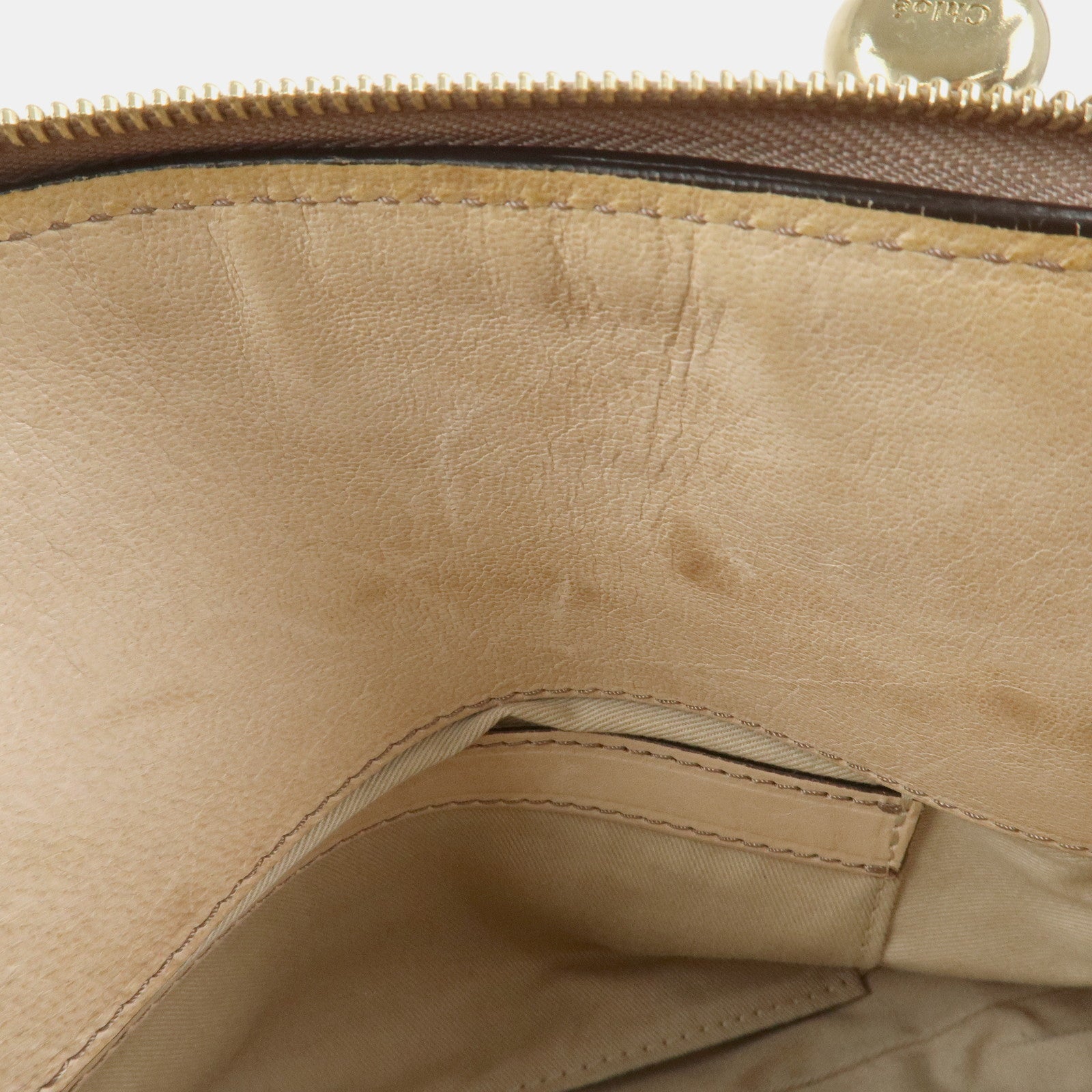 Chloe Heloise Shoulder Bag Hand Bag Beige Gold Hardware Used