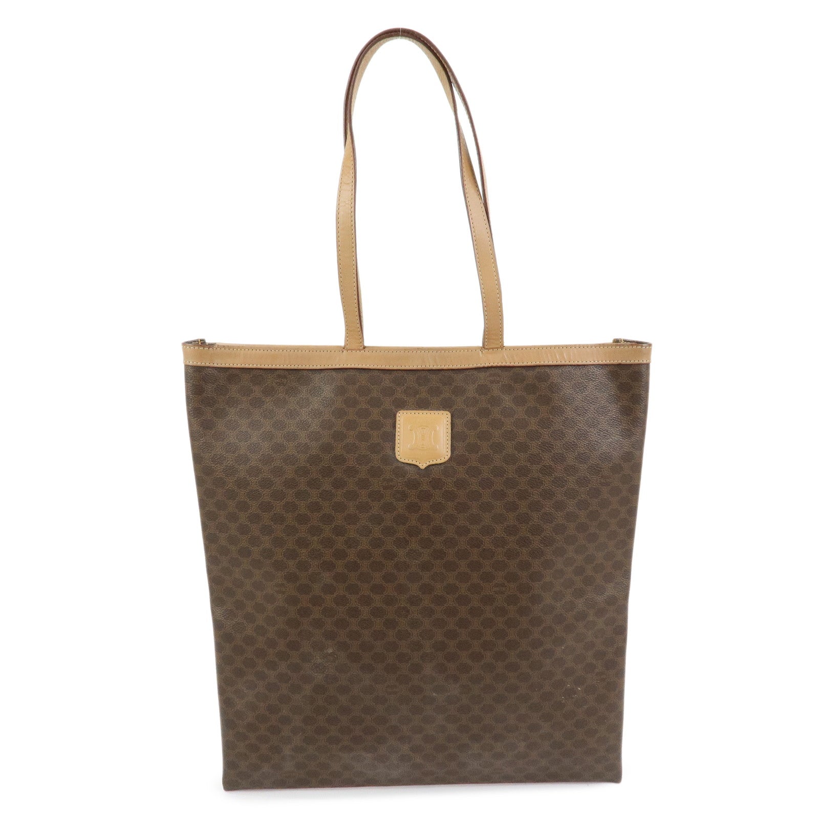 CELINE Macadam PVC Leather Tote Bag Shoulder Bag Brown