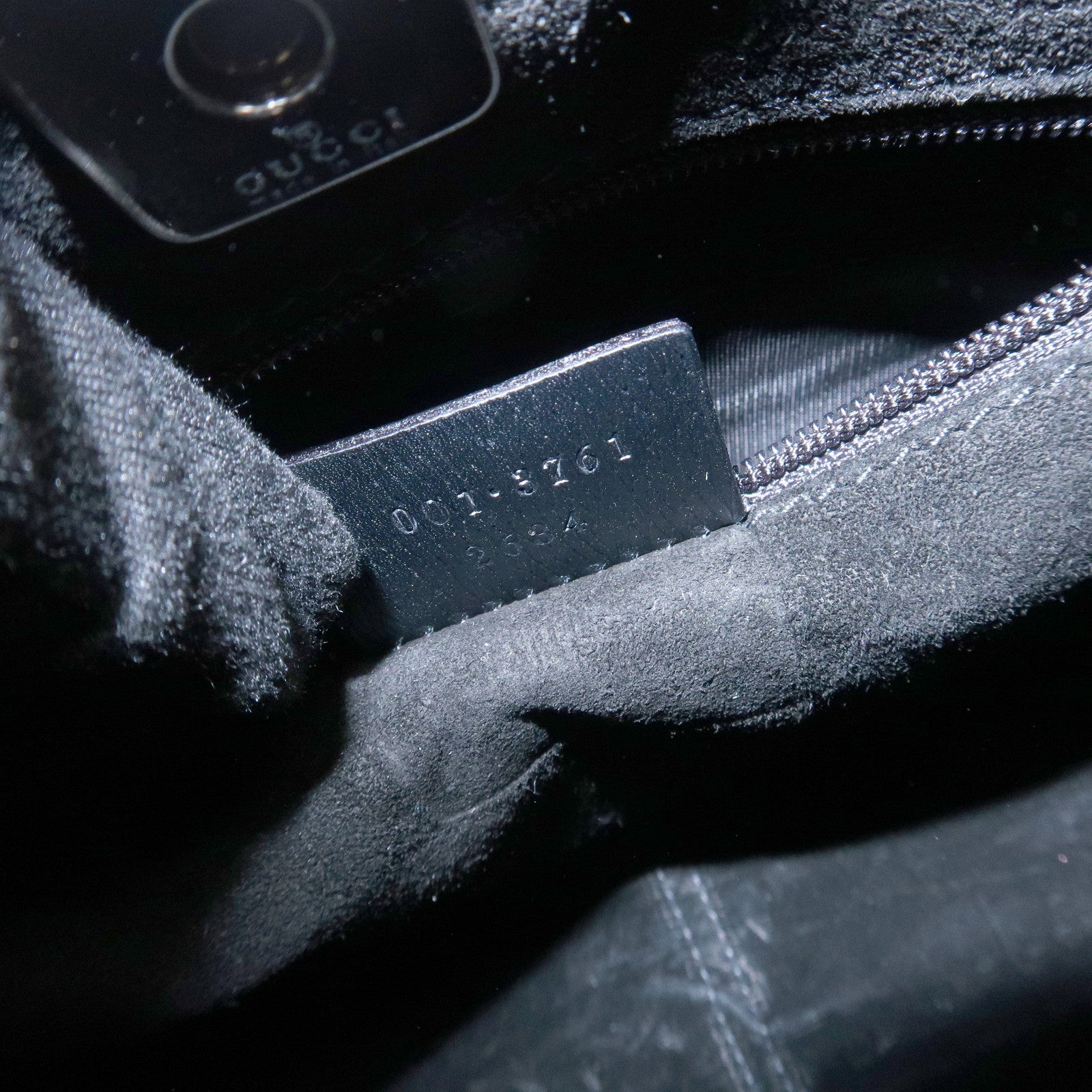 GUCCI Bamboo Leather Hand Bag Shoulder Bag Black 001.3761