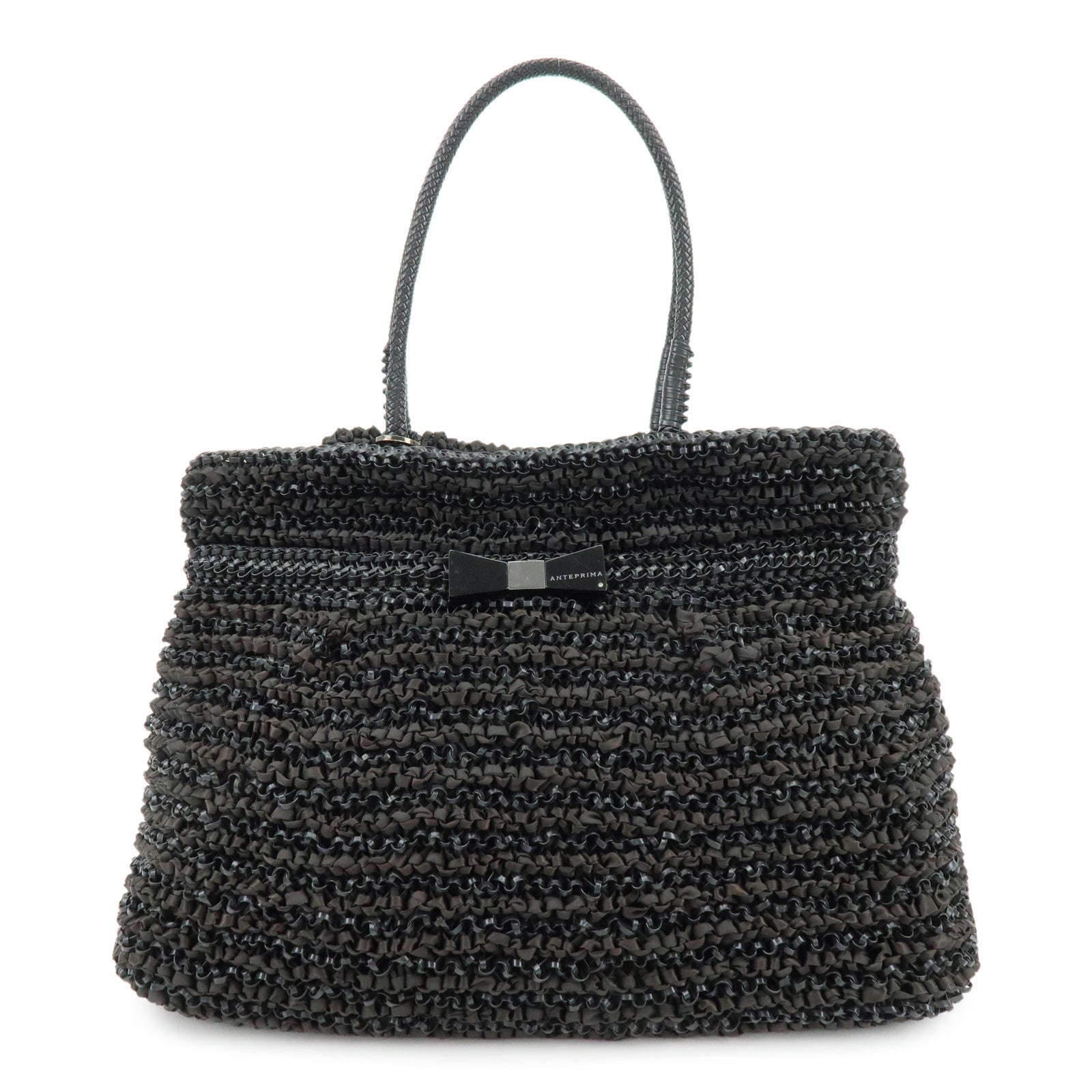ANTEPRIMA Wire Nylon Tote Bag Hand Bag Black