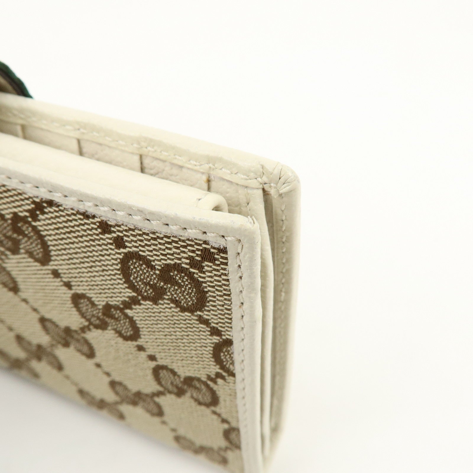 GUCCI Sherry GG Canvas Leather Long Wallet Continental Wallet Beige