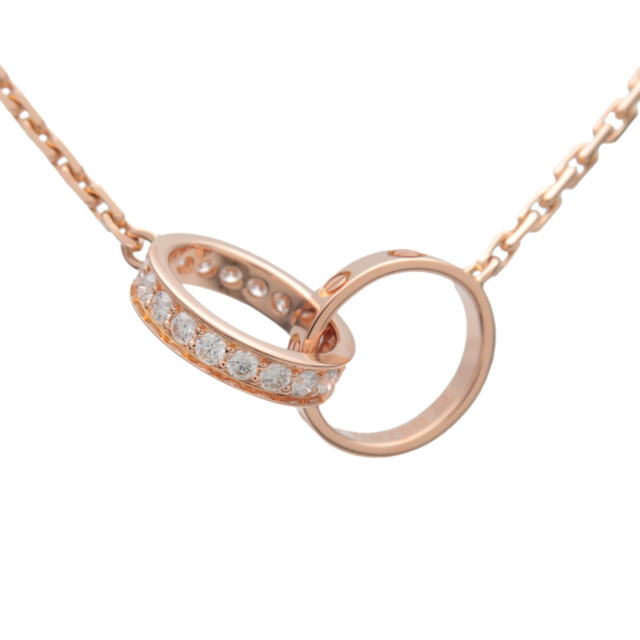 Cartier Baby Love Diamond Necklace K18 750PG Rose Gold