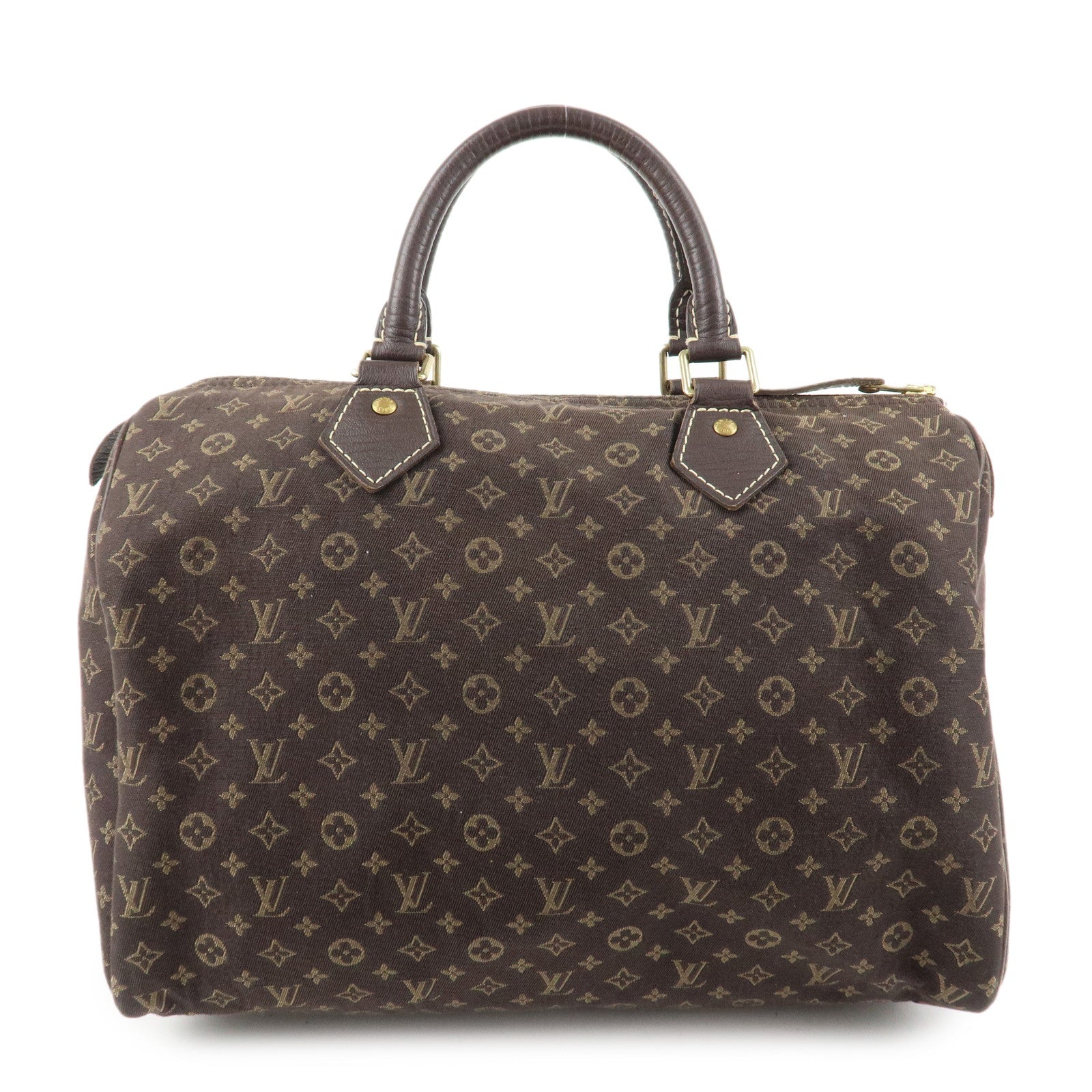 Louis Vuitton Monogram Mini Lin Speedy 30 Boston Bag Ebene M95224 Used