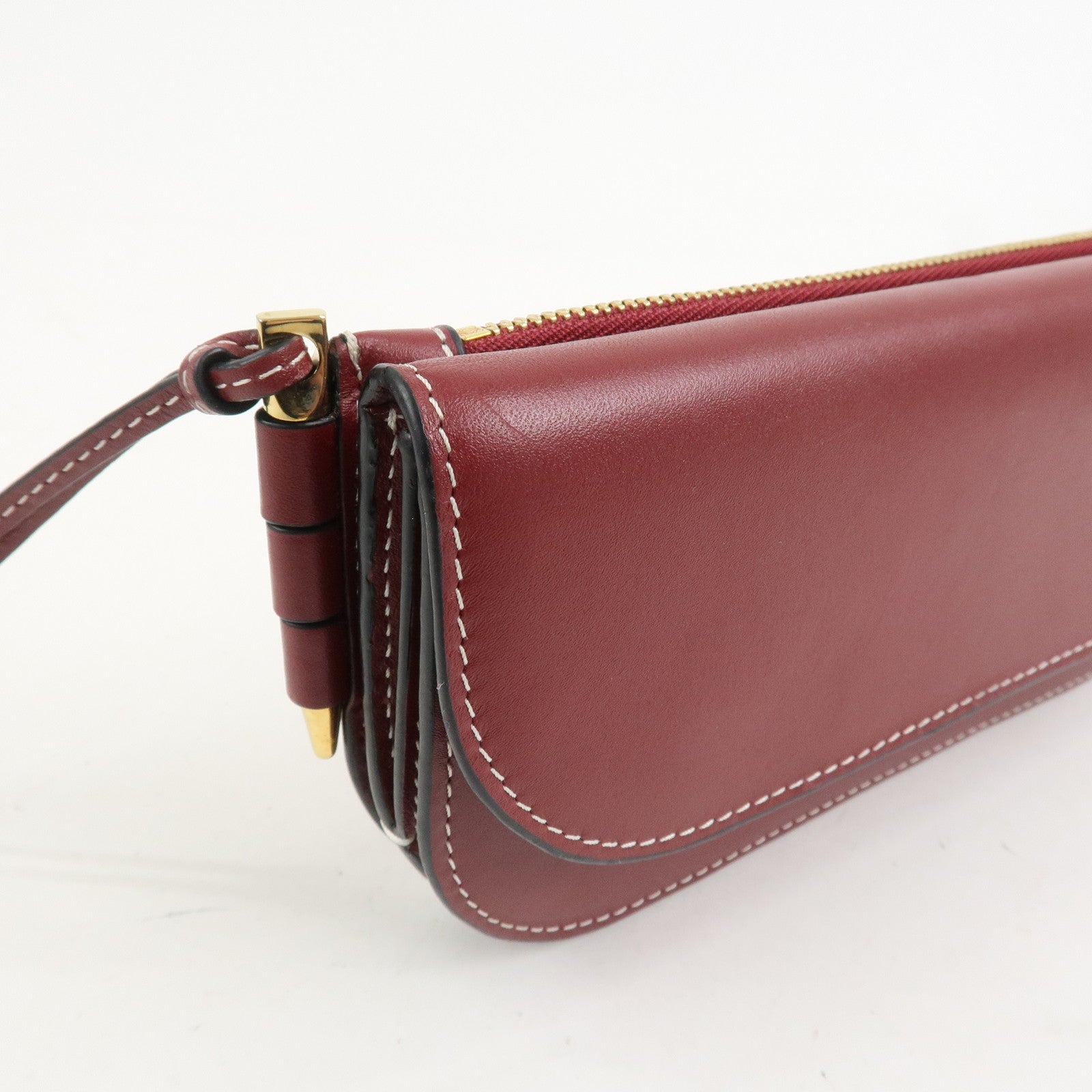 LOEWE Anagram Gate Continental Leather Long Wallet Bordeaux