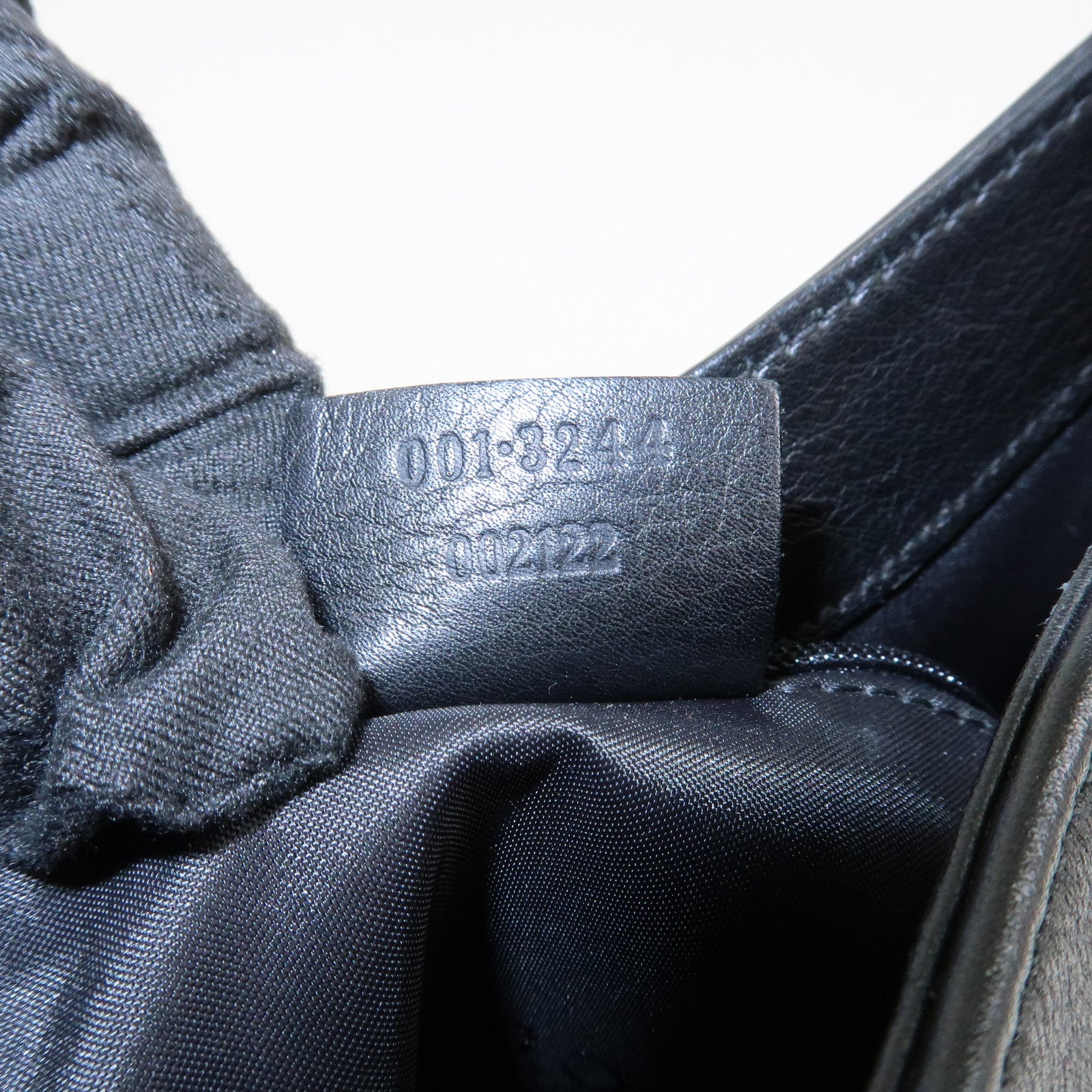 GUCCI Bamboo Leather Shoulder Bag Hand Bag Black 001 3244