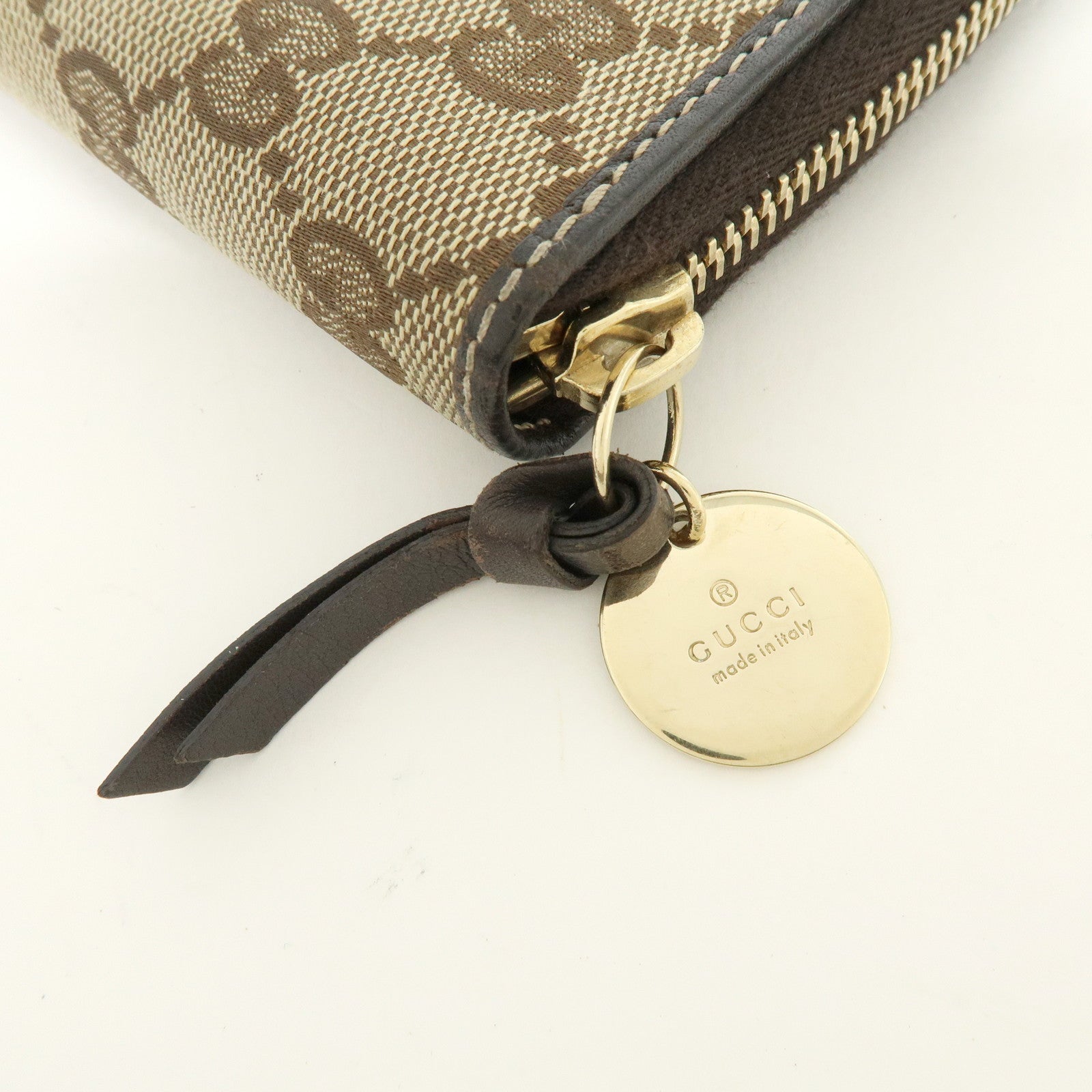 GUCCI Gucciori Leather GG Canvas Agenda Cover Beige Brown 233152