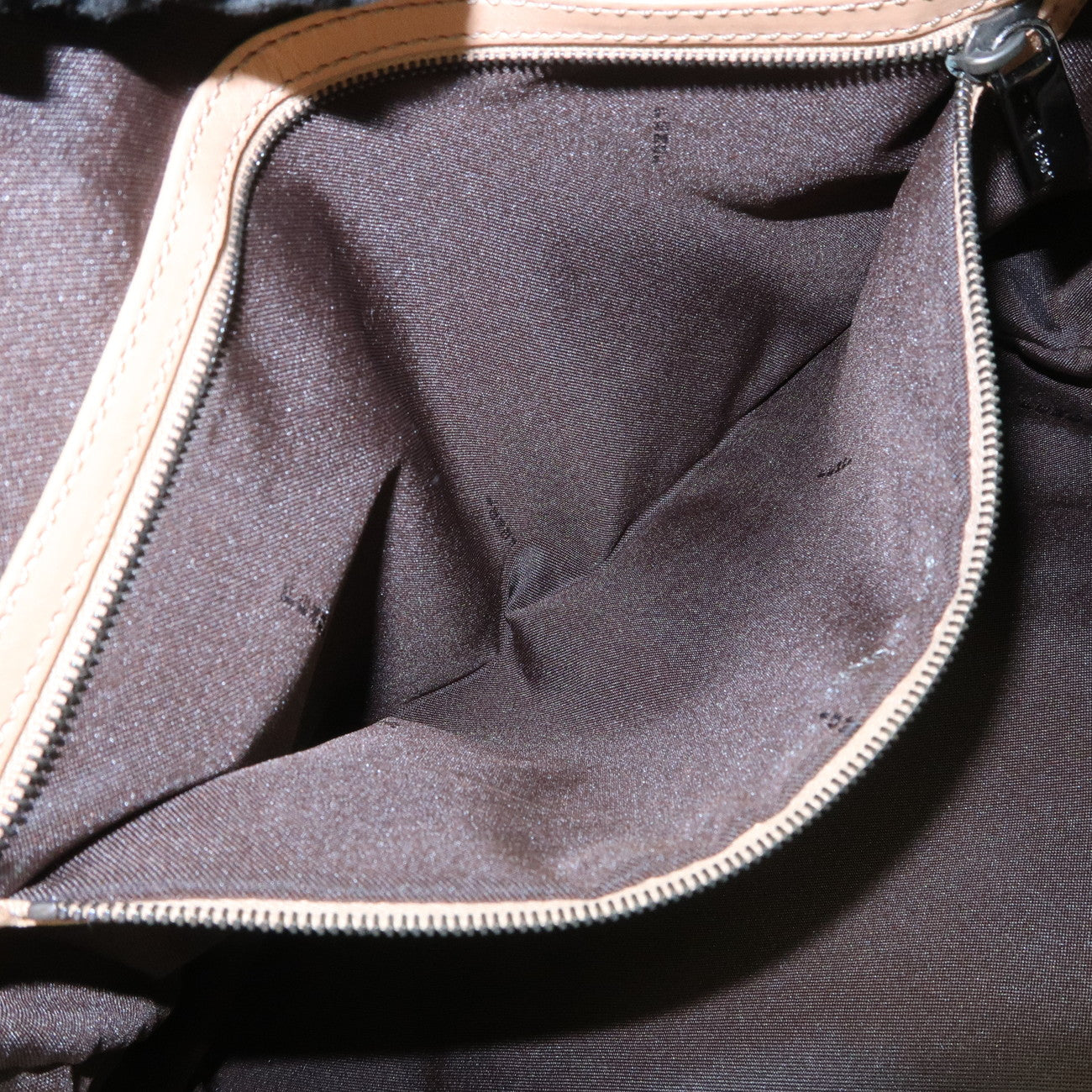 FENDI Zucchino Canvas Hand Bag Shoulder Bag Brown 8BN005