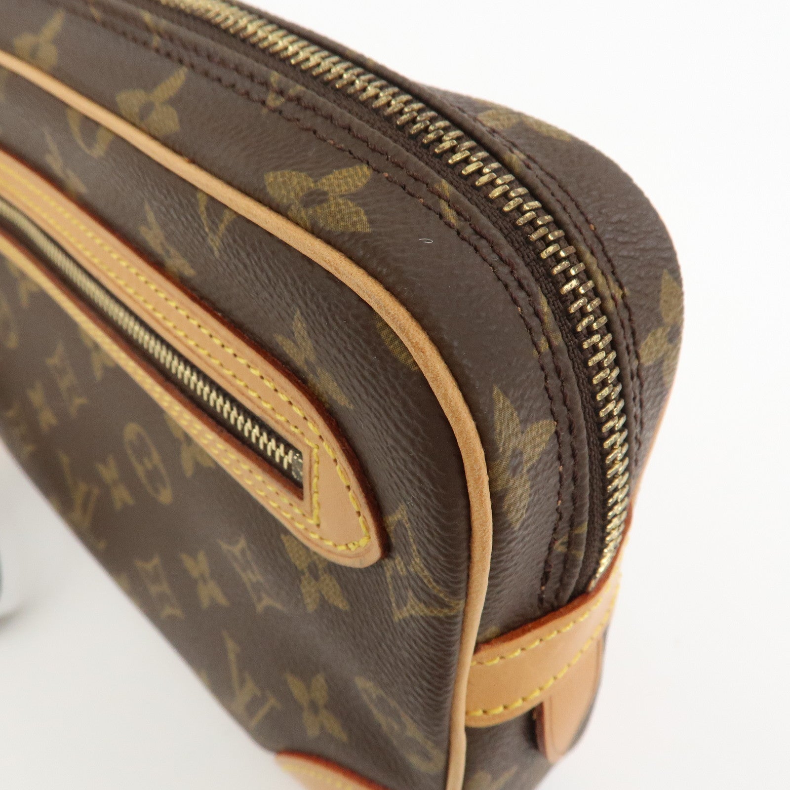 Louis Vuitton Monogram Marly Dragonne GM Clutch Bag Brown M51825