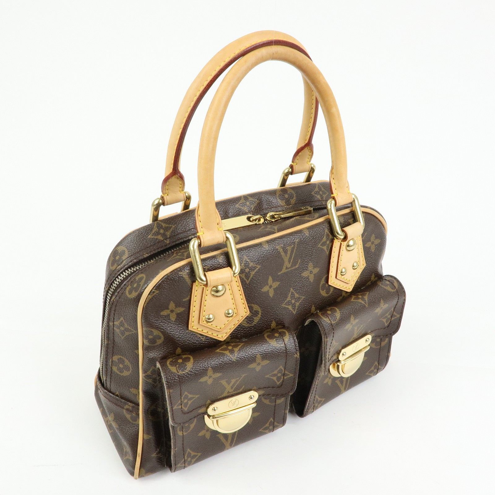 Louis Vuitton Monogram Manhattan PM Hand Bag Brown M40026