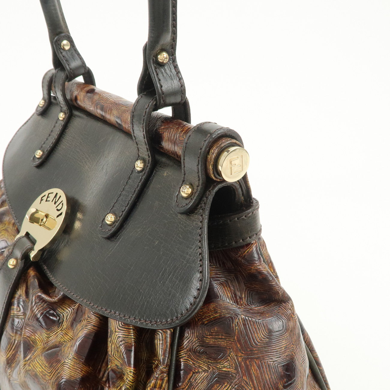 FENDI Bolsa Magic Hand Bag Shoulder Bag Brown 8BN144