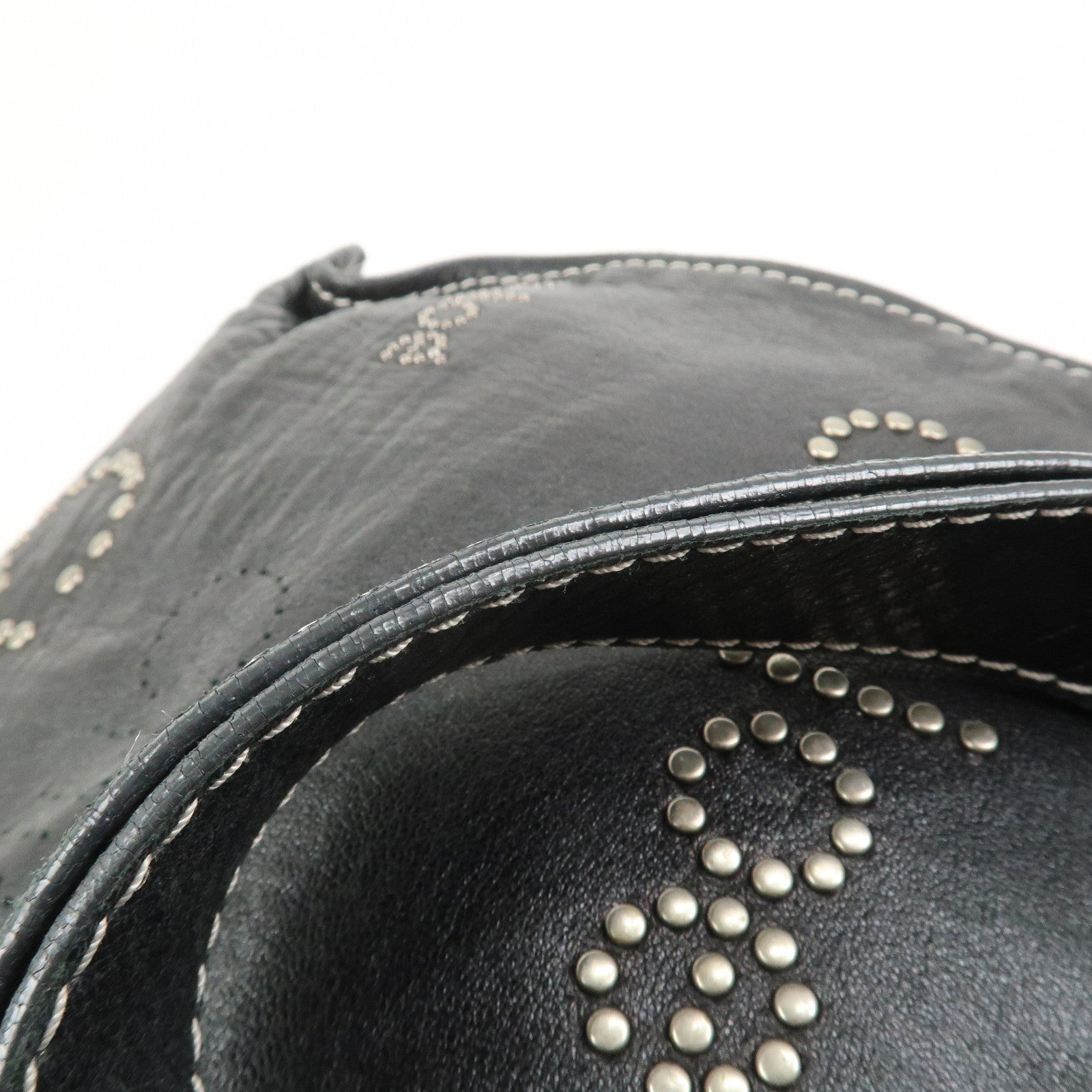 Chloe Patsy Leather Tote Bag Shoulder Bag Studs Black