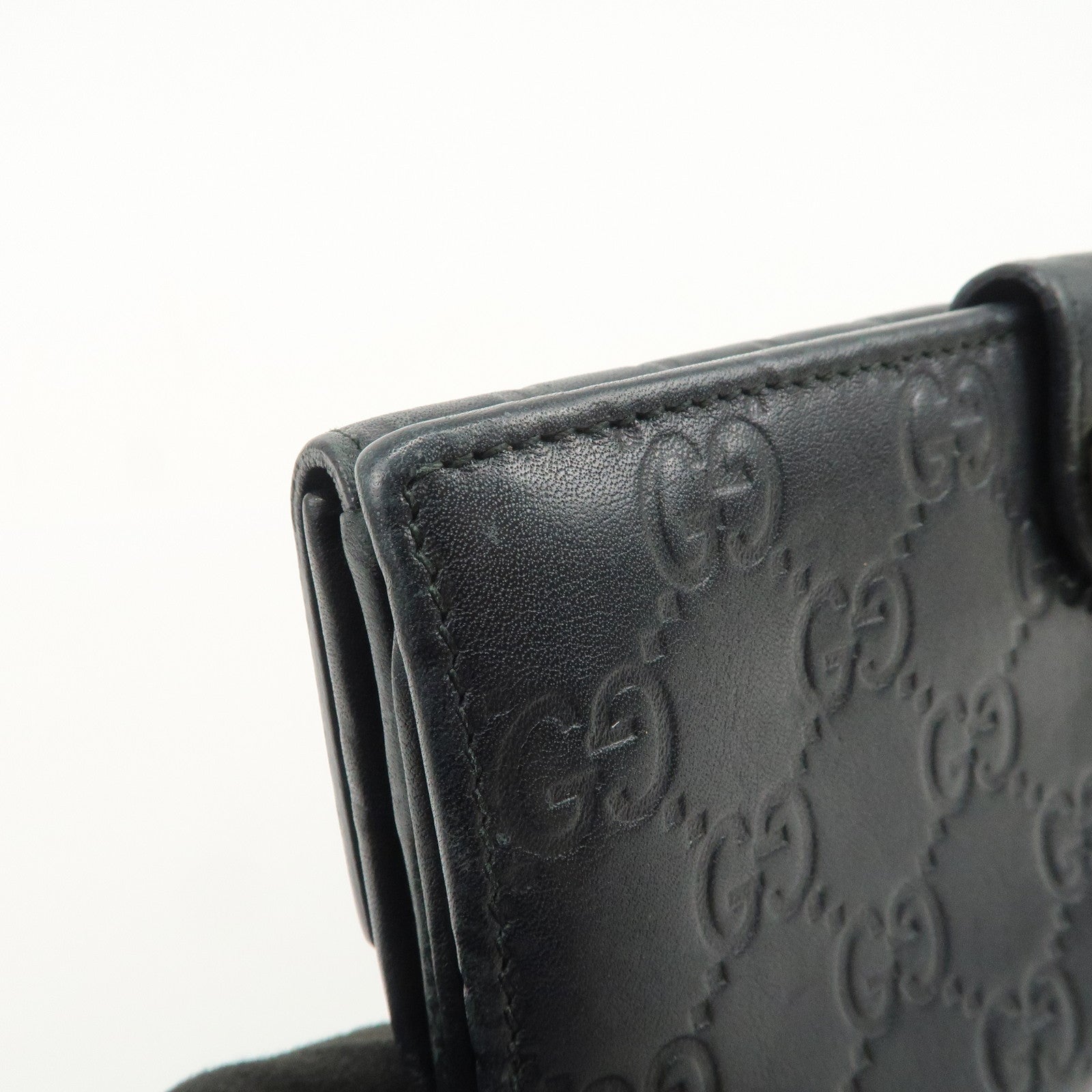 GUCCI Guccissima Lovely Heart W Hook Long Wallet Black 203550