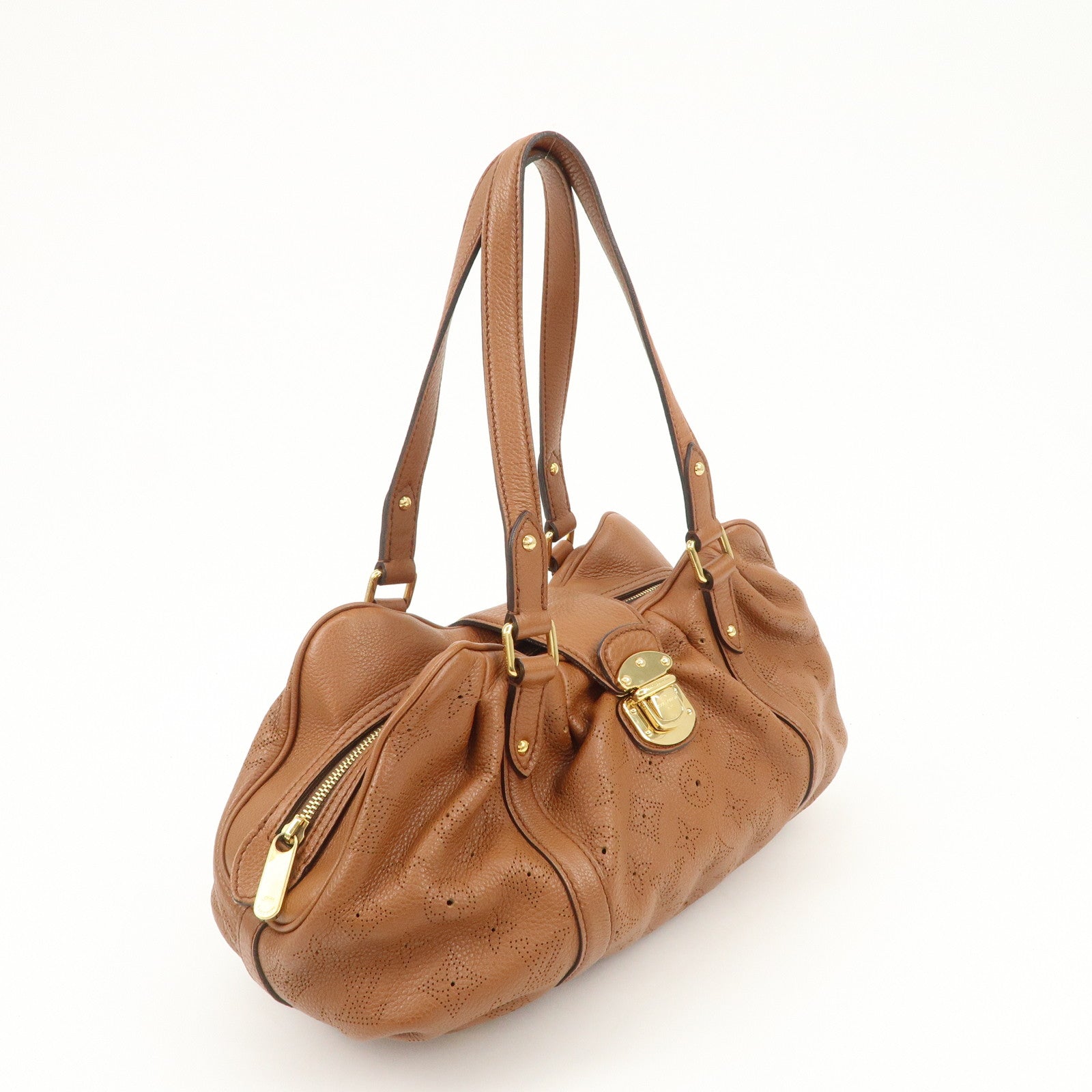 Louis Vuitton Monogram Mahina Luna PM Hand Bag Brown M97052 Used