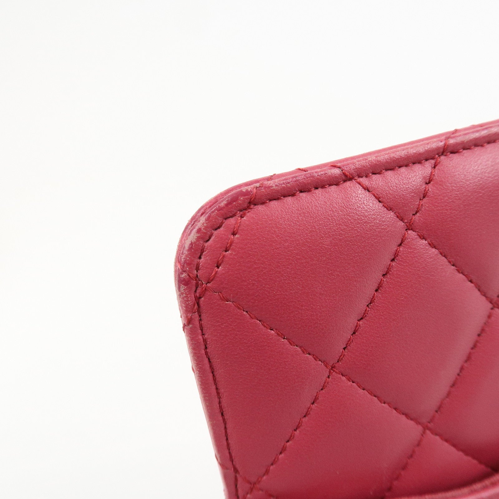 CHANEL COCO Mark Matelasse Lamb Skin Card Fragment Case Pink AP0225