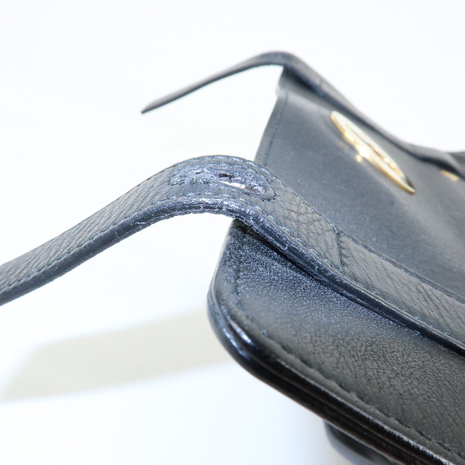 SAINT LAURENT PARIS Muse Two Canvas Leather 2Way Bag Black 313499