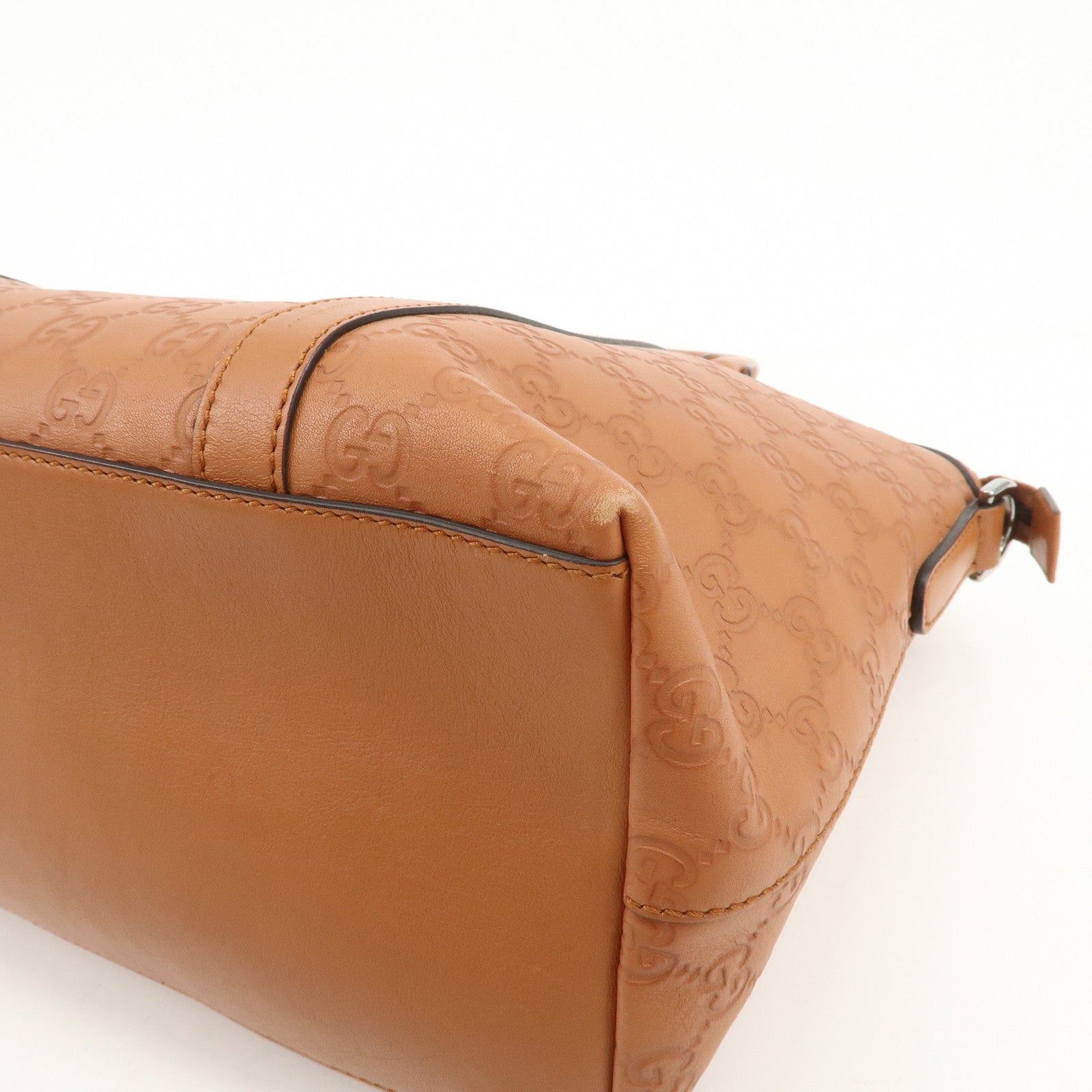 GUCCI Guccissima Interlocking G 2Way Bag Hand Bag Brown 341503