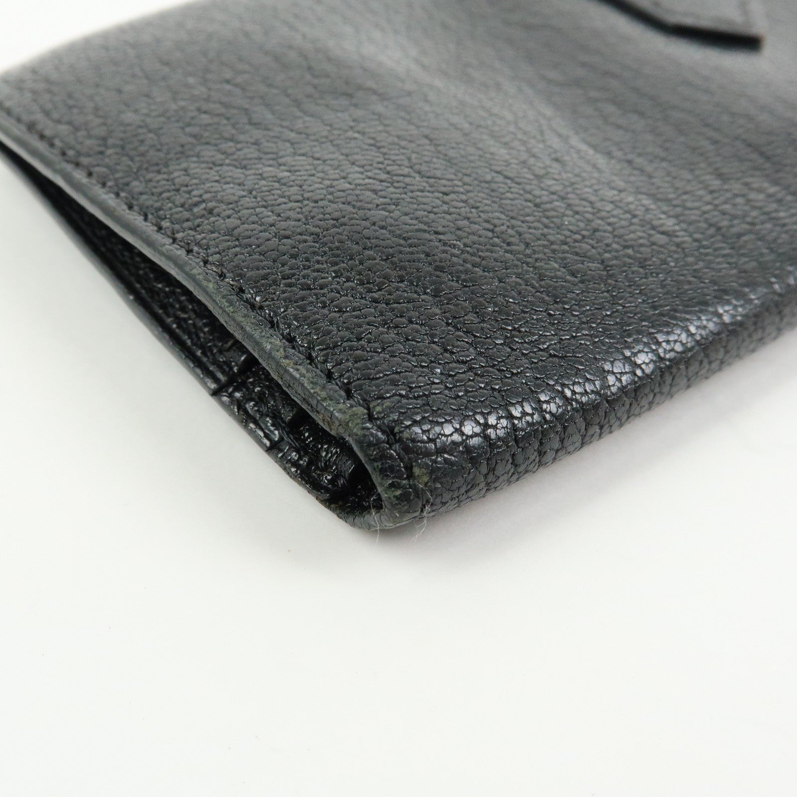 HERMES Bﾃｩarn Classic Chevre Long Wallet □I Stamped Black