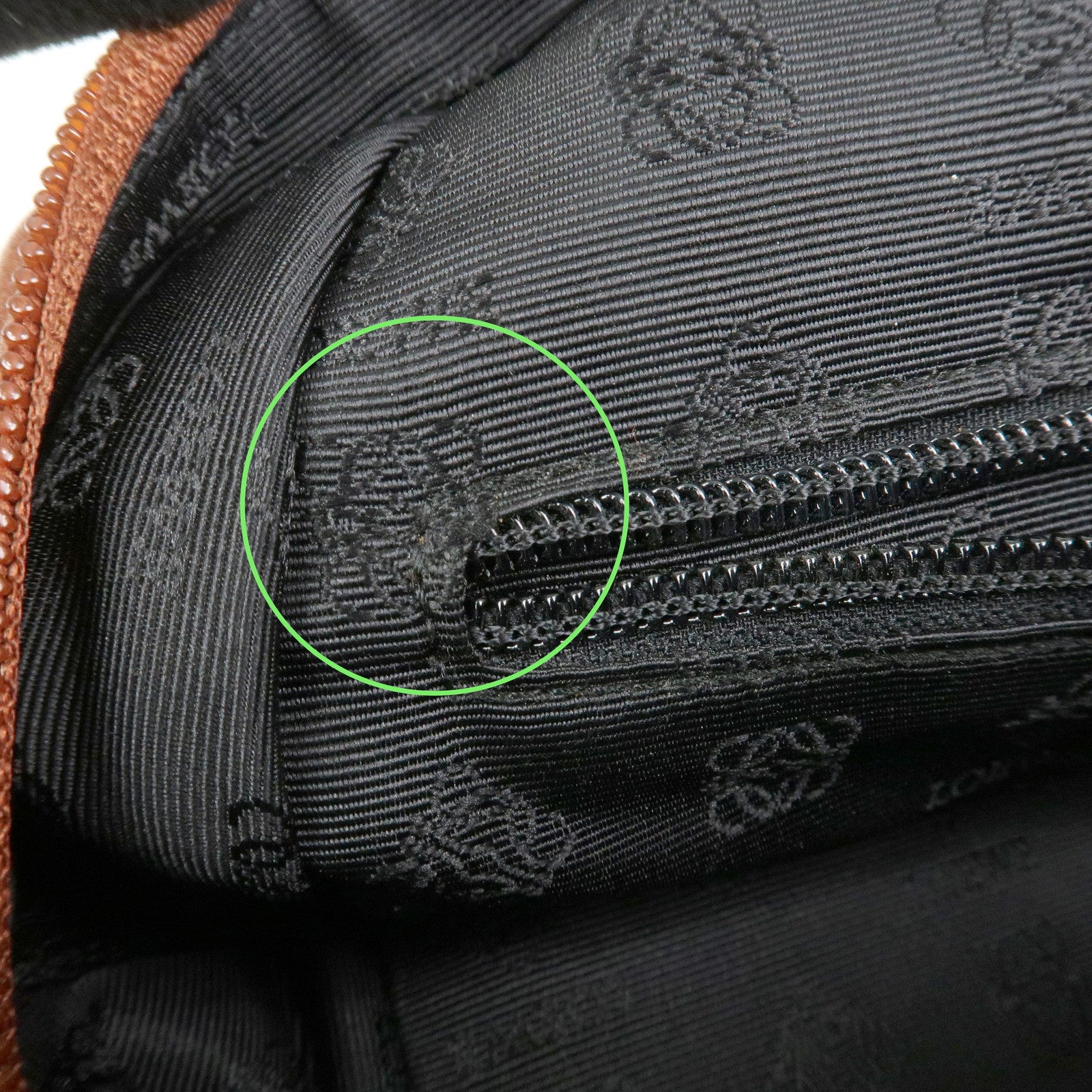 LOEWE Anagram Logo Leather Hand Bag Boston Bag Brown