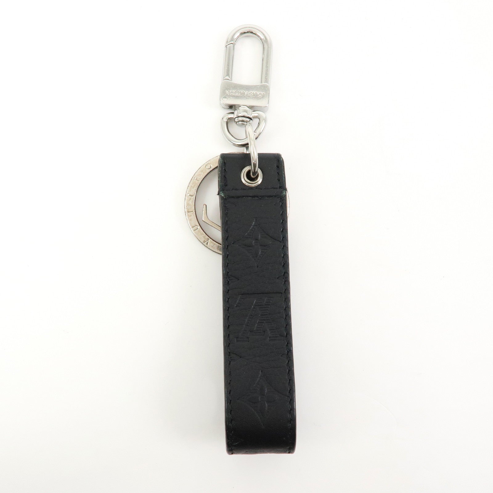 Louis Vuitton Monogram Shadow Dragonne S00 Charm Key Chain Black