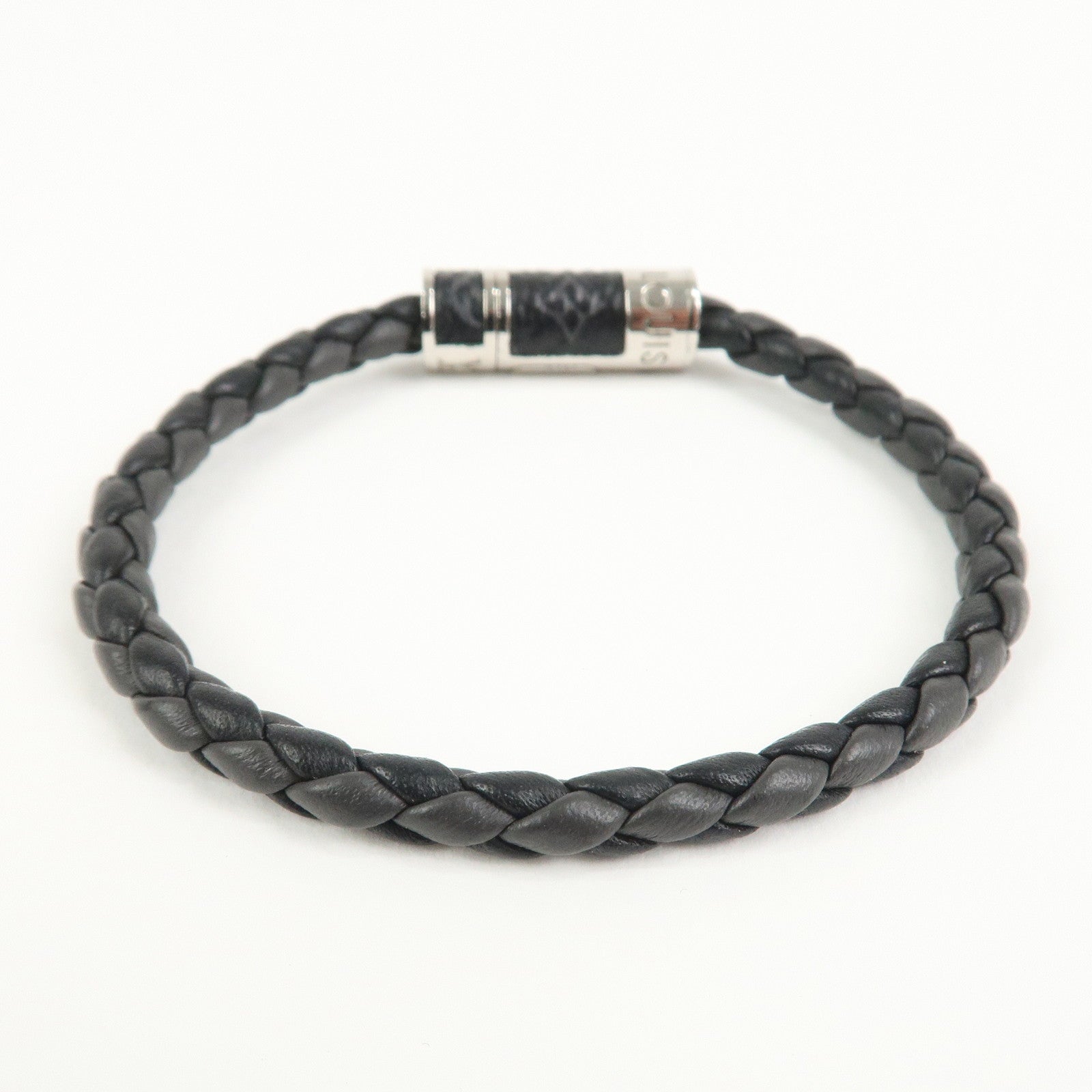 Louis Vuitton Monogram Eclipse Leather Bracelet Braided It M6588