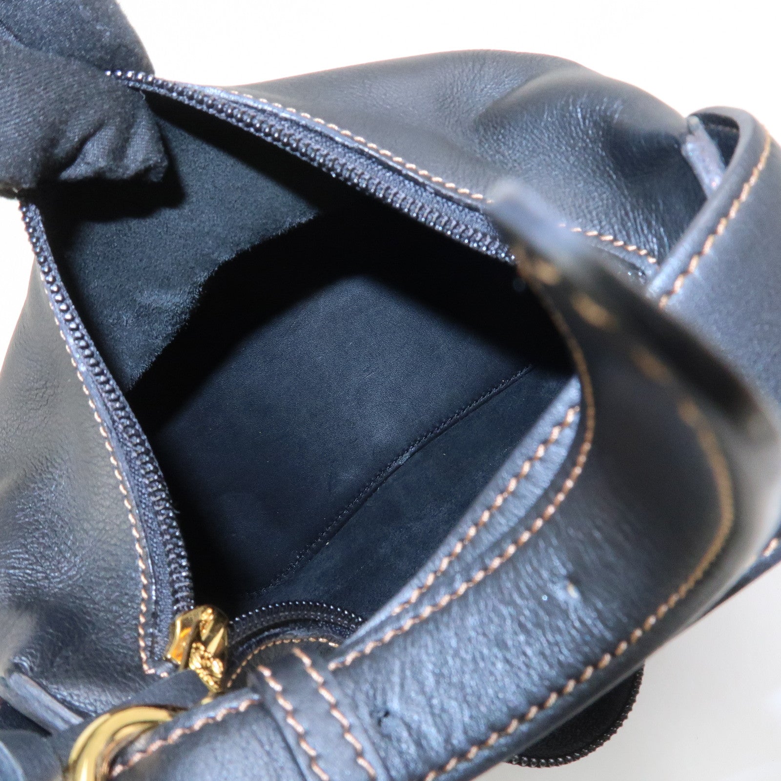 LOEWE Logo Leather Shoulder Bag Hand Bag Crossbody Bag Black