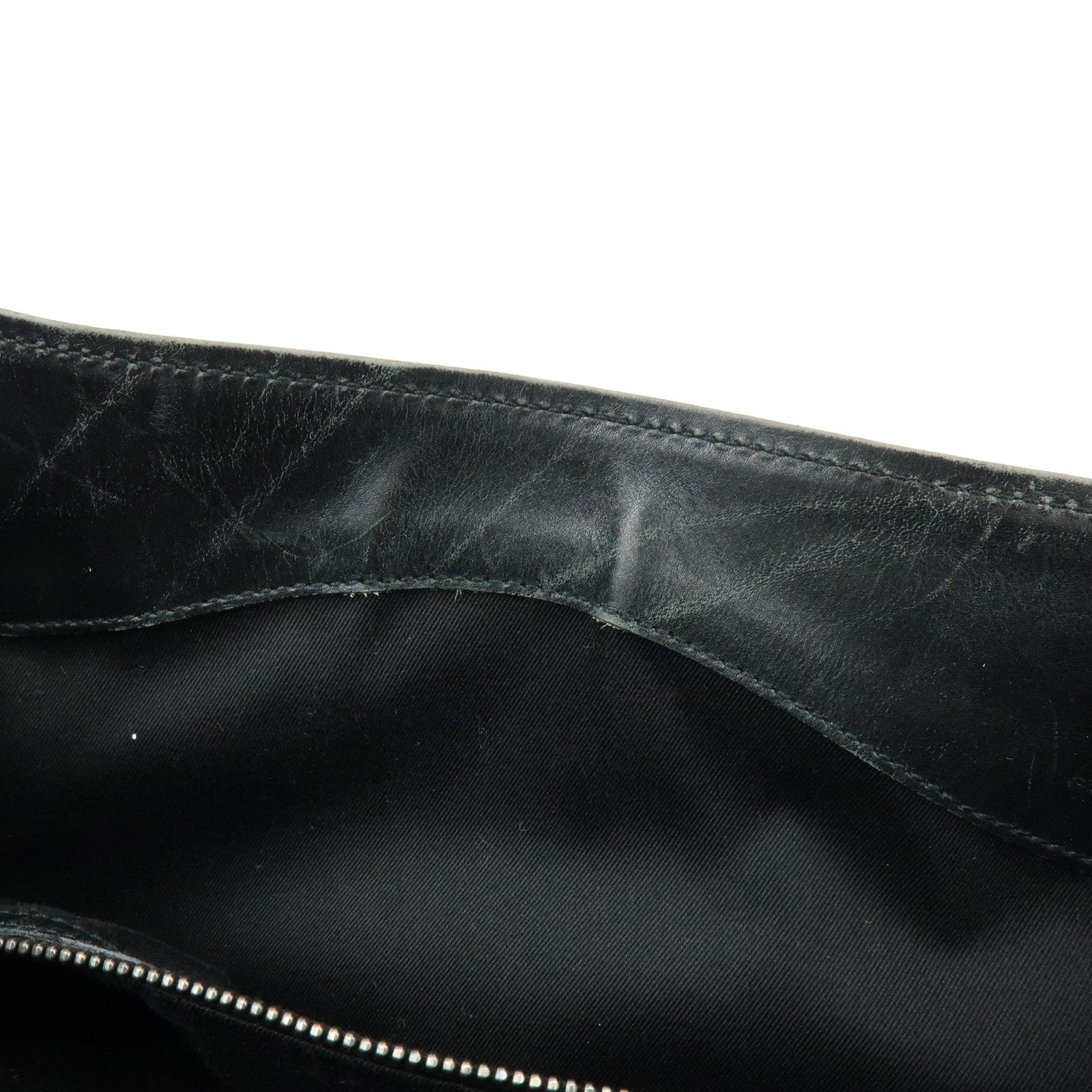 GUCCI GG Canvas Leather Tote Bag Shoulder Bag Black 109141