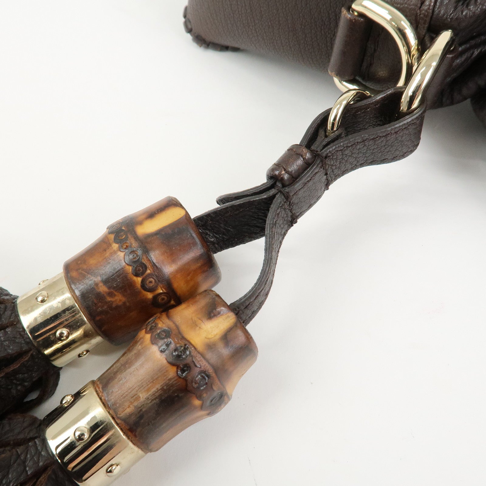 GUCCI New Jackie Leather 2Way Shoulder Bag Tassel Charm 219725