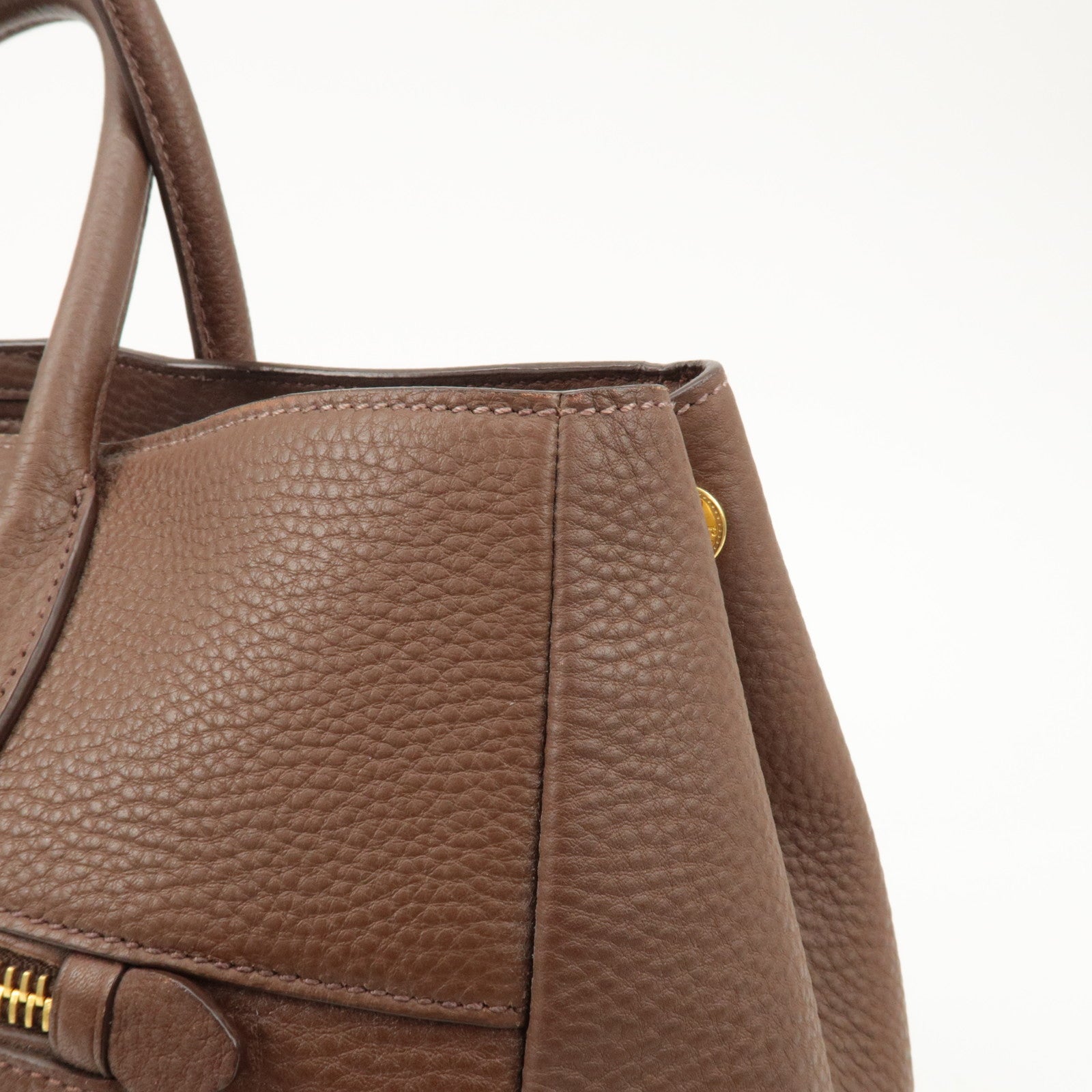 PRADA Vitello Daino Leather 2Way Tote Bag Shoulder Bag BN2545 Used