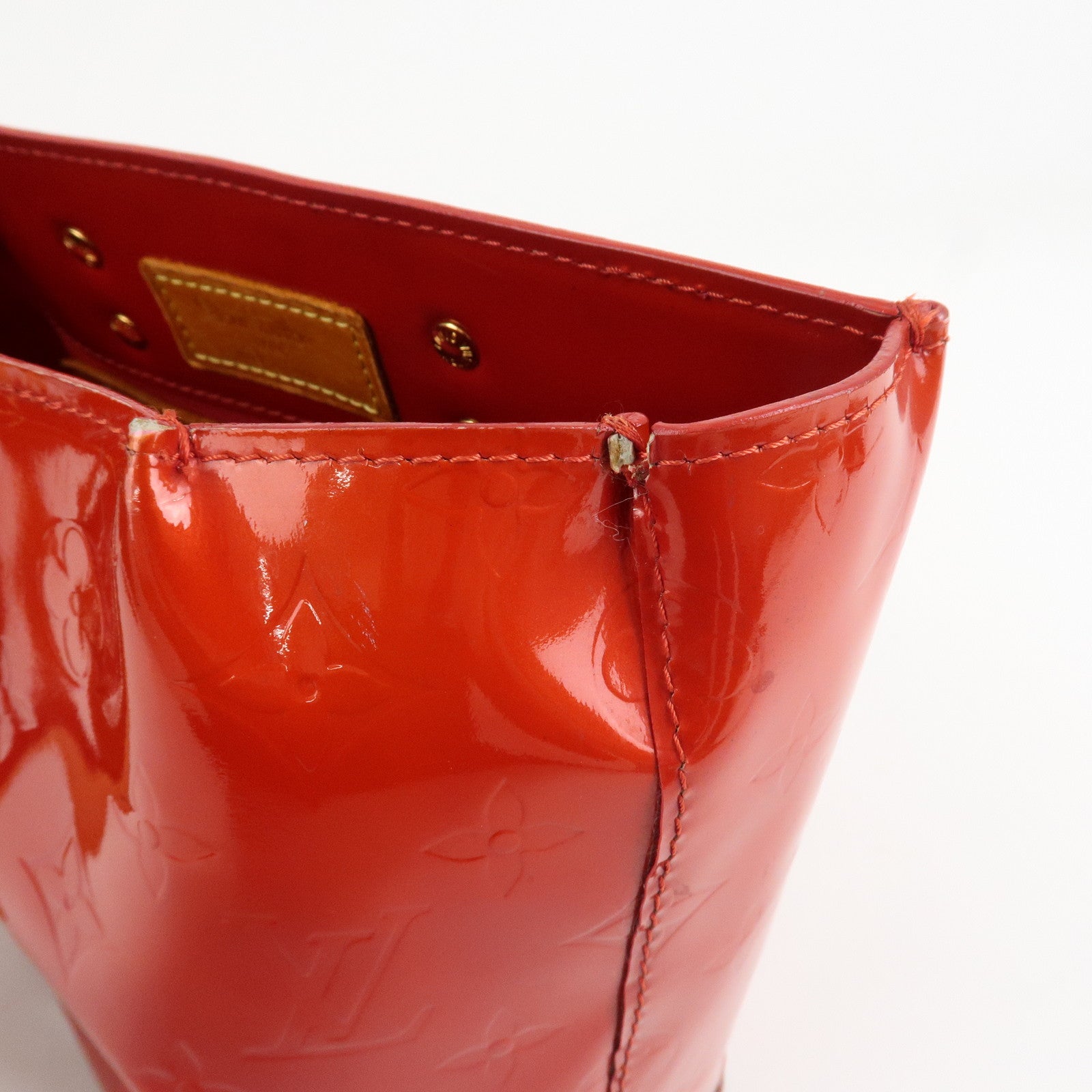 Louis Vuitton Monogram Vernis Lead PM Hand Bag Rouge M91088