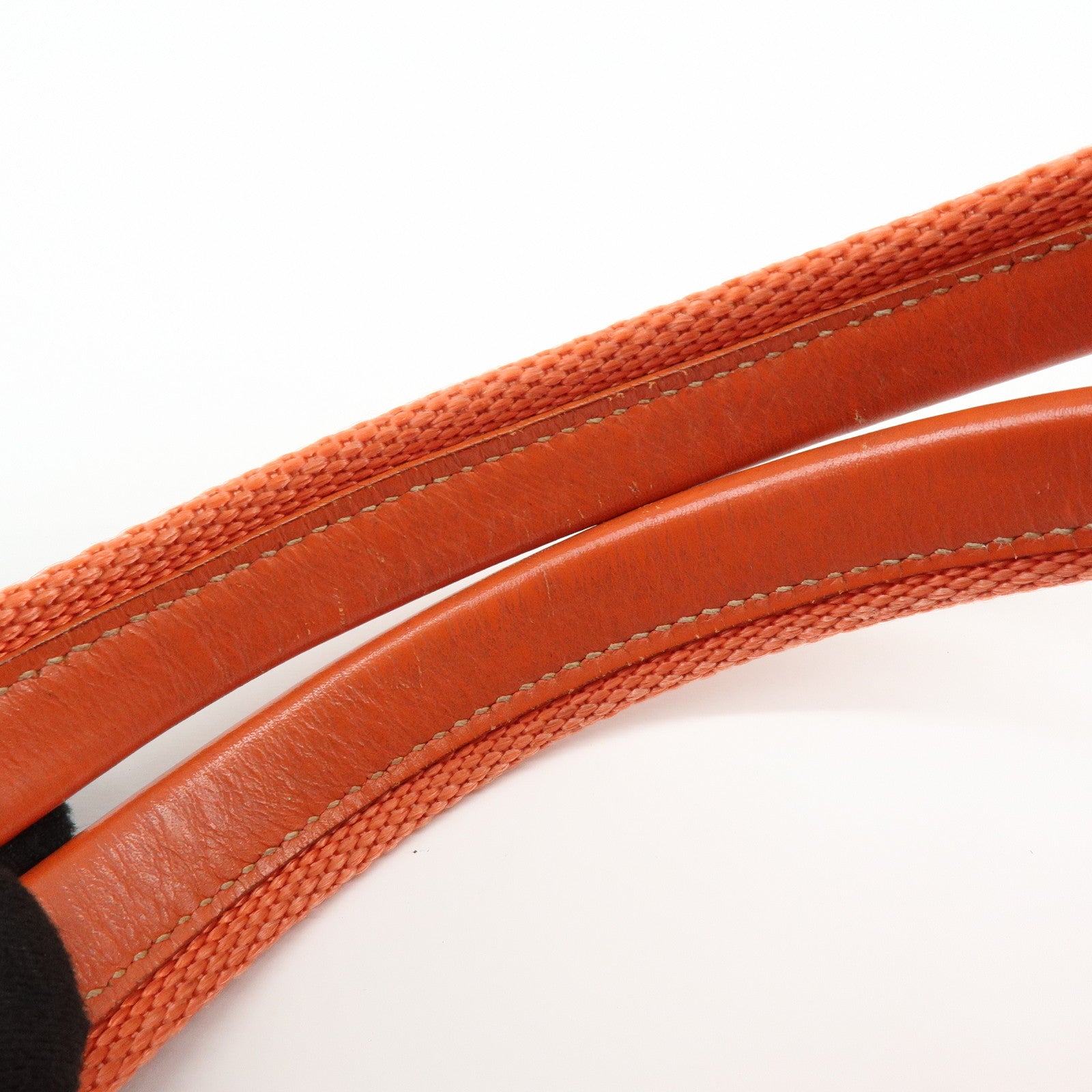 PRADA Triangle Logo Nylon Boston Bag Hand Bag Orange