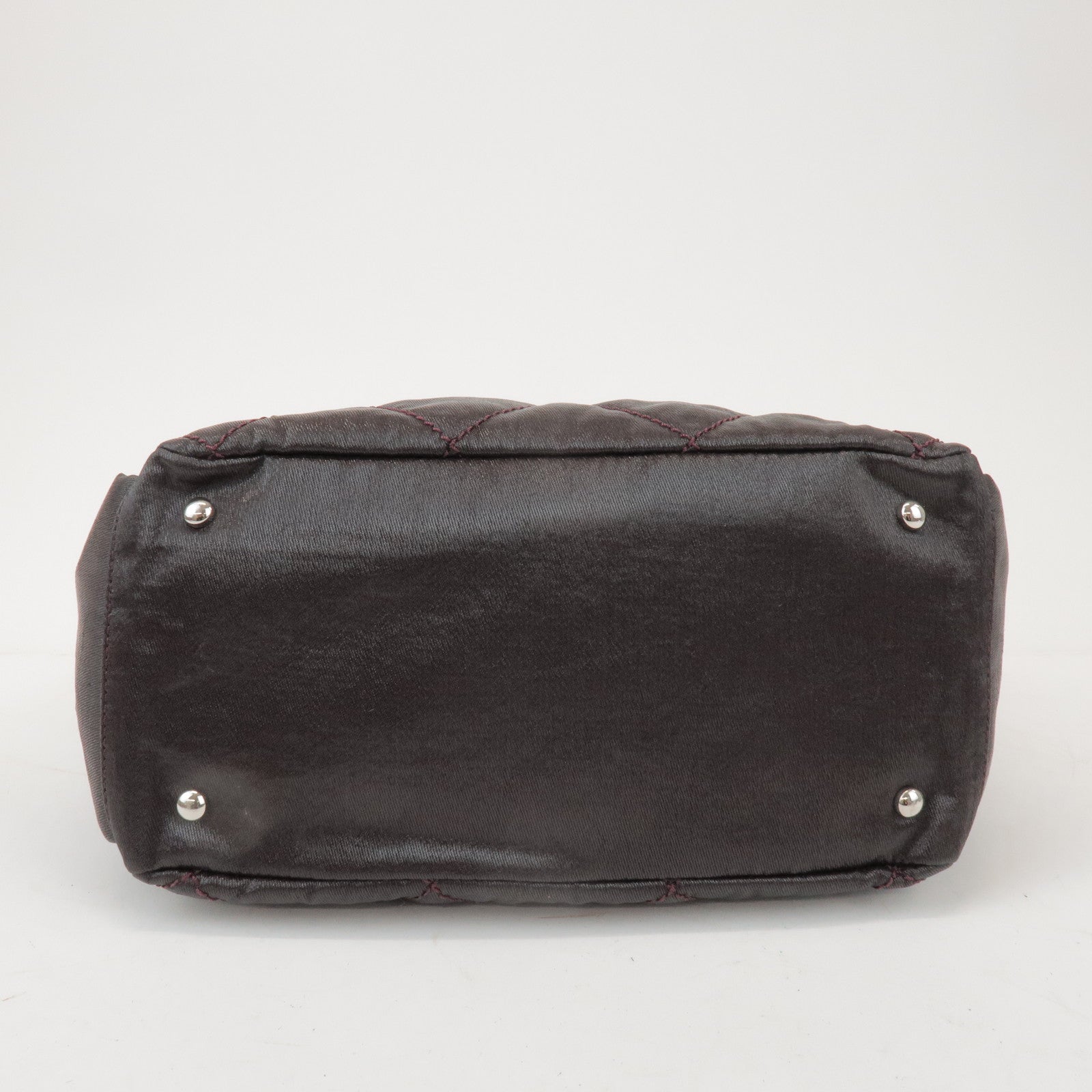 CHANEL Biarritz PVC Coated Canvas Calf Leather Shoulder Bag A34205