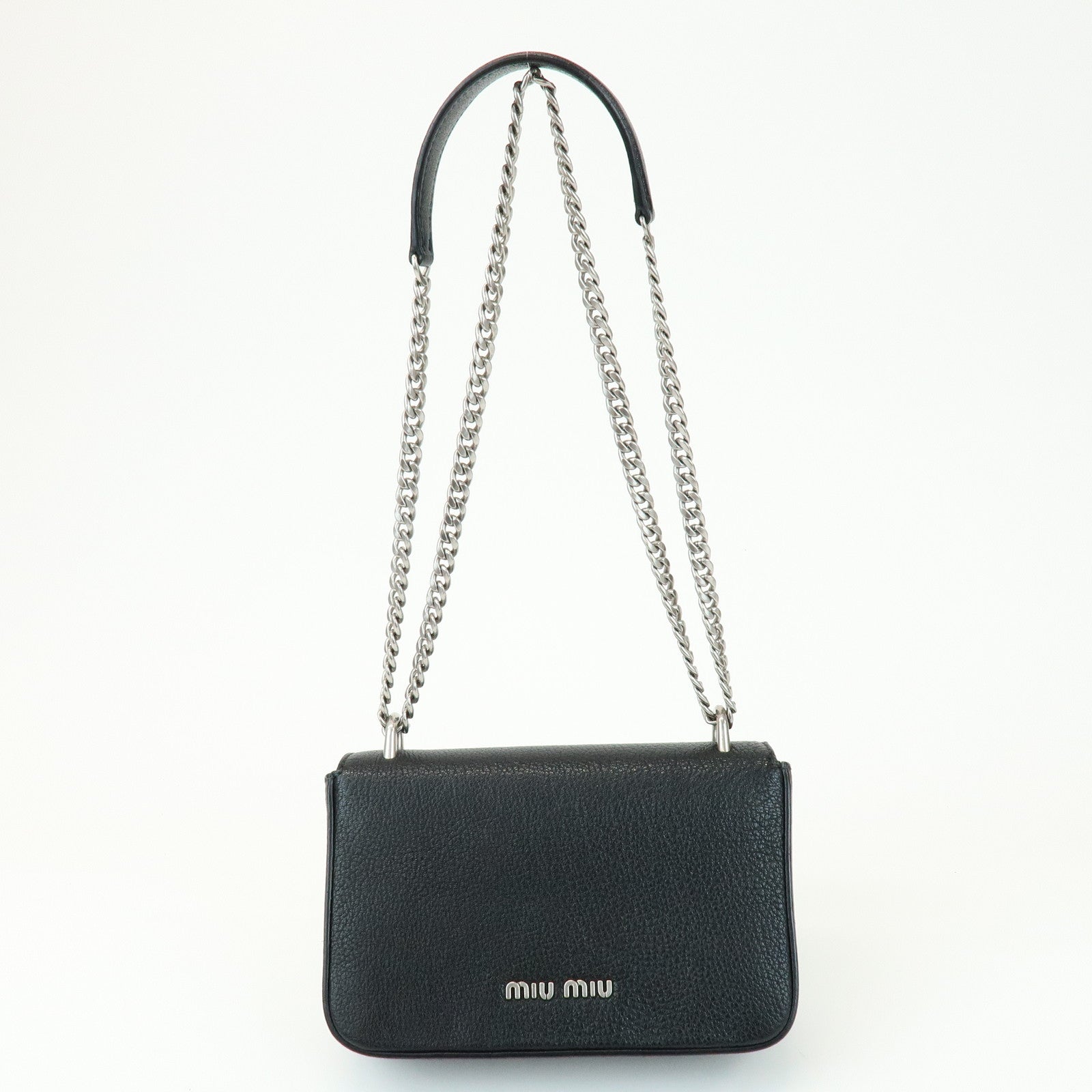 MIU MIU Chain Shoulder Bag Crossbody Bag Black 5BD153