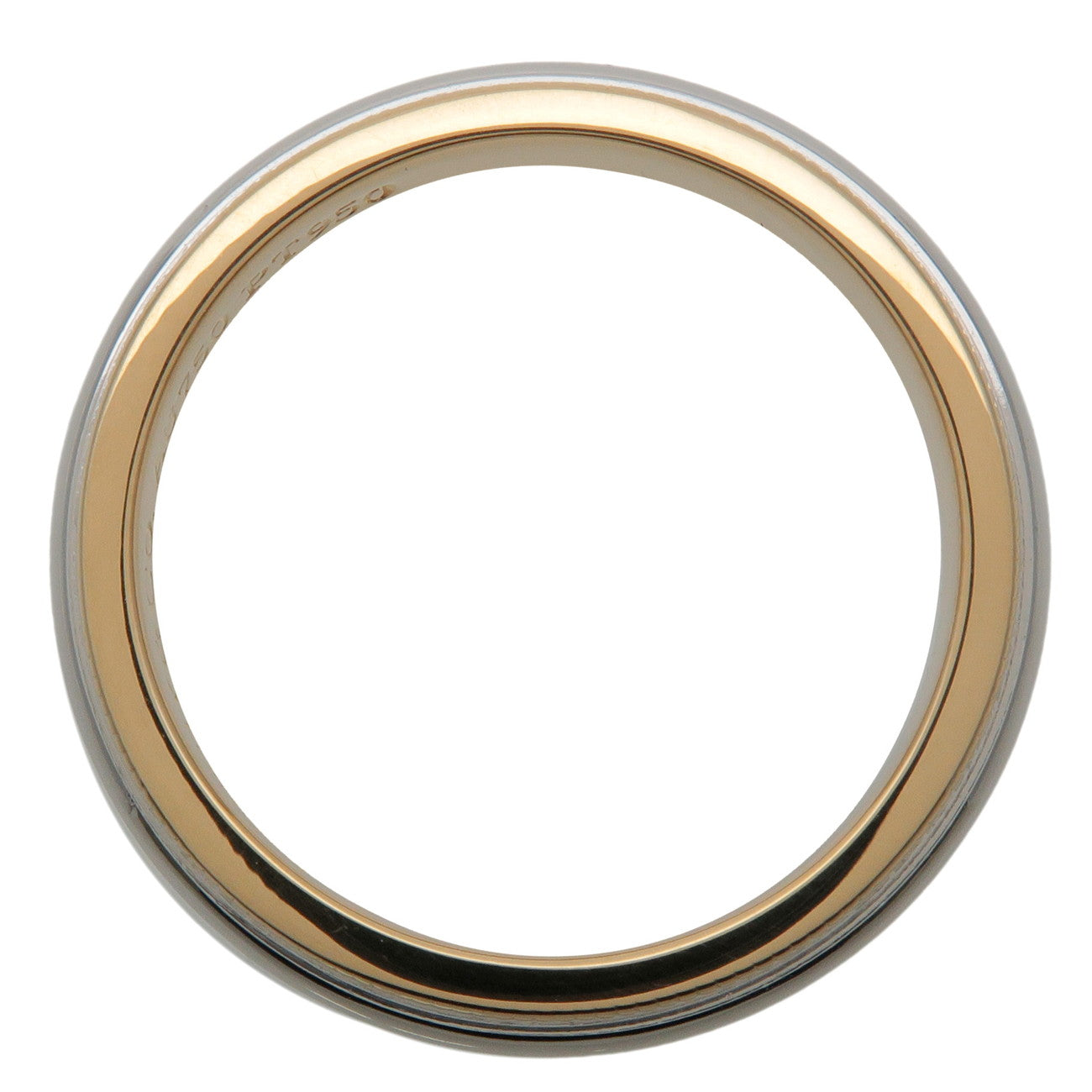 Tiffany & Co Milgrain Band Ring PT950 #12.5 Yellow Gold Platinum